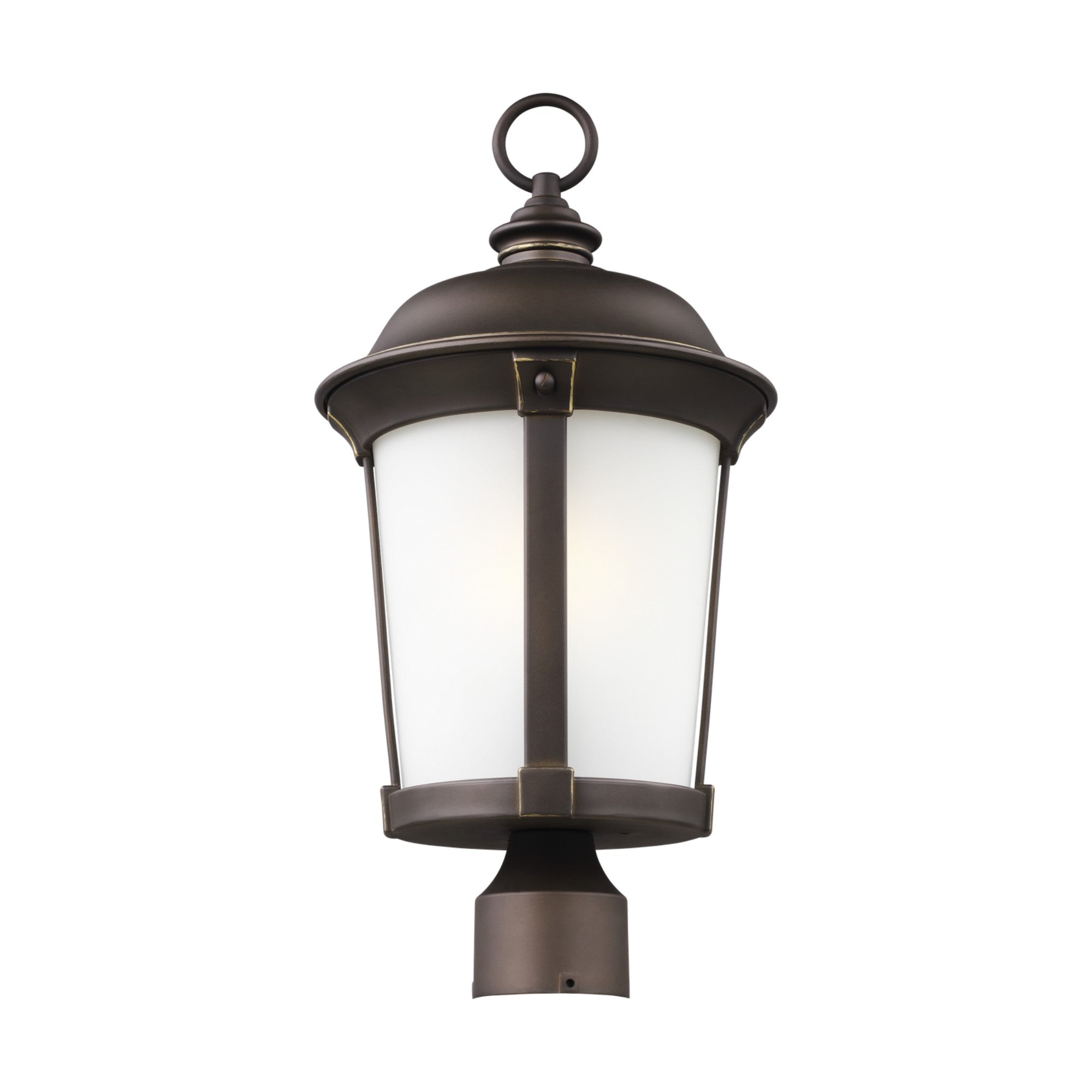 Calder 20" LED Outdoor Post Lantern, Antique Bronze Finish with Clear Glass - Bees Lighting