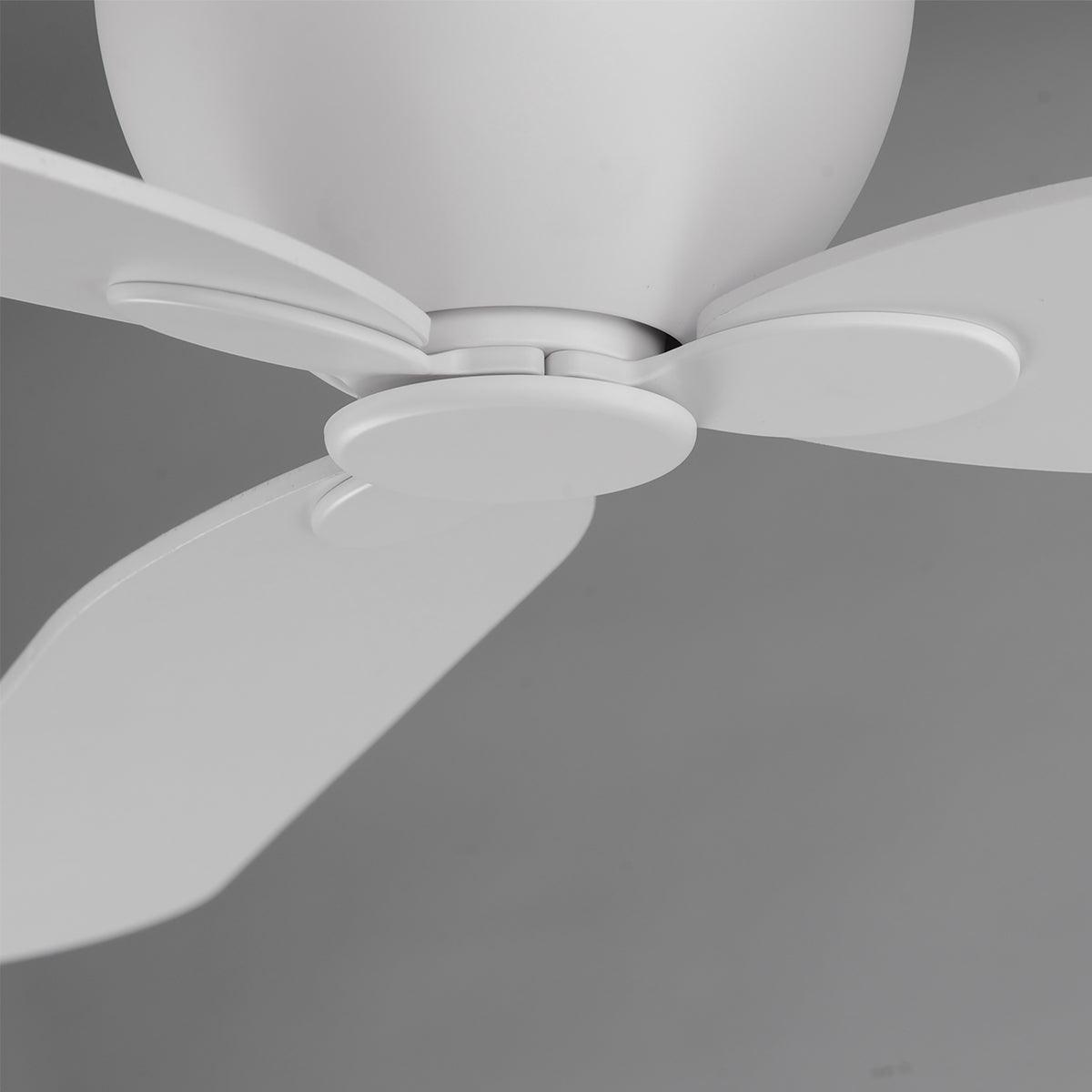 Lowell 52 Inch 3-Blade Hugger Ceiling Fan With Wall Control, Matte White Finish