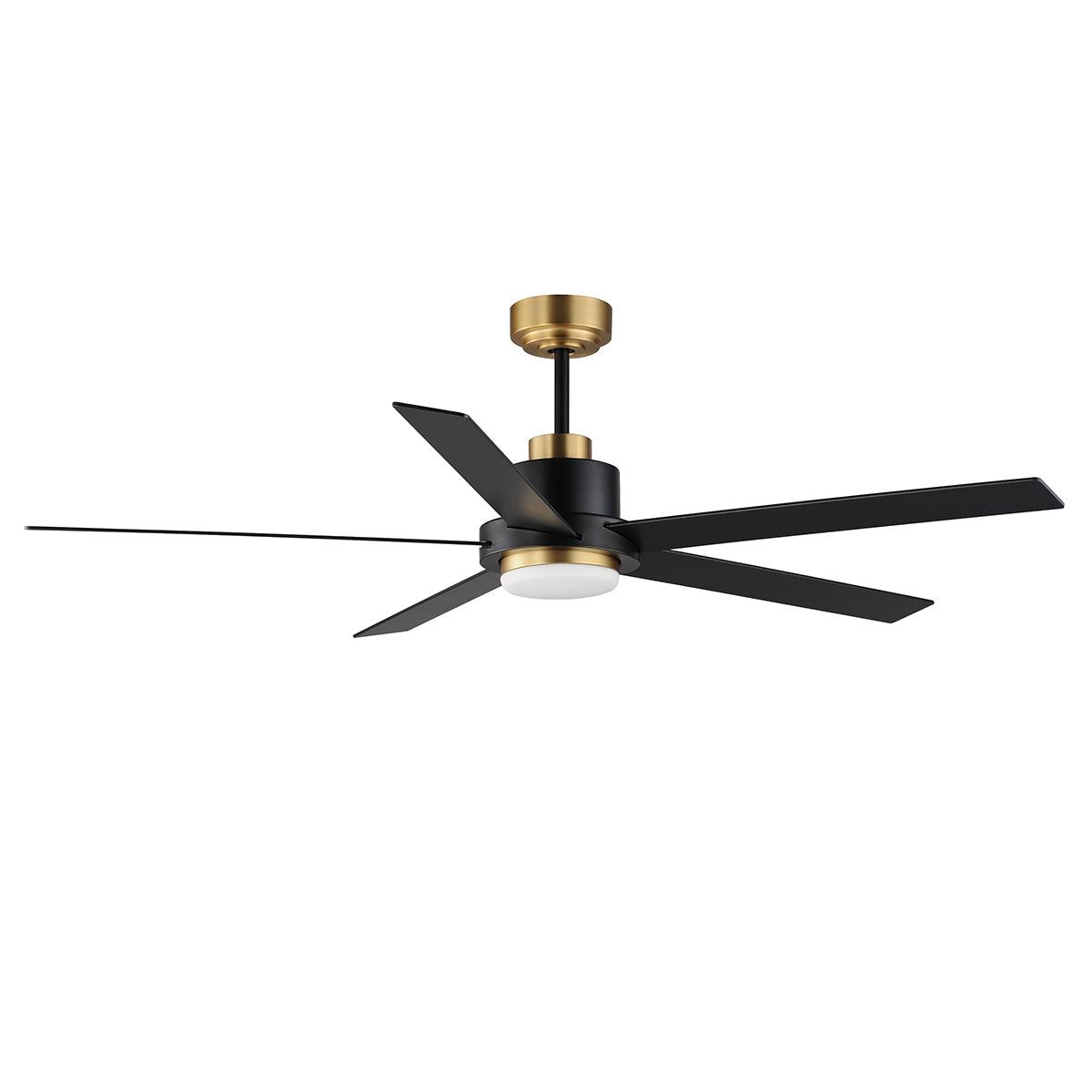 Daisy 60 Inch 5-Blade Ceiling Fan With Light and Wall Control - Bees Lighting