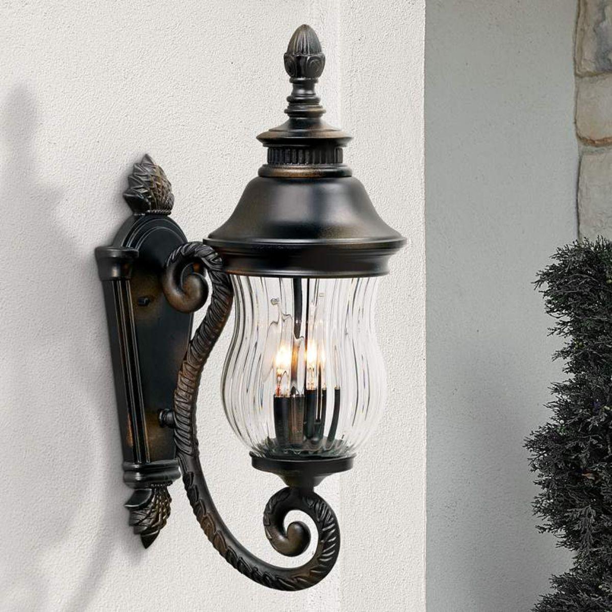 Newport 20 in. 2 Lights Outdoor Wall Lantern Heritage Finish - Bees Lighting