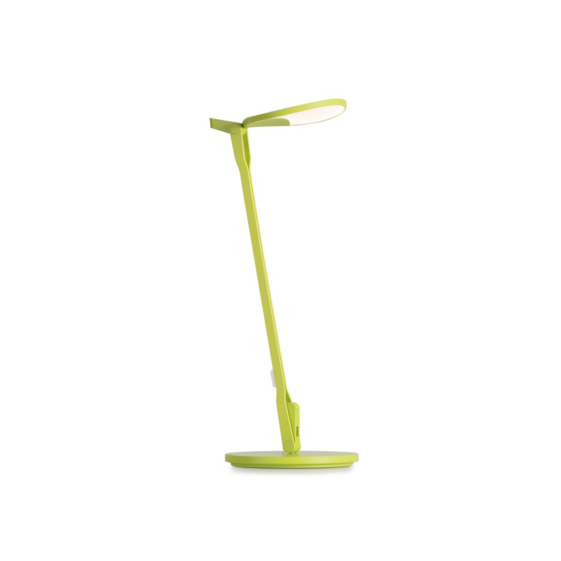 Splitty Matte Leaf Green Contemporary LED Desk Lamp with Table Base and USB Port - Bees Lighting