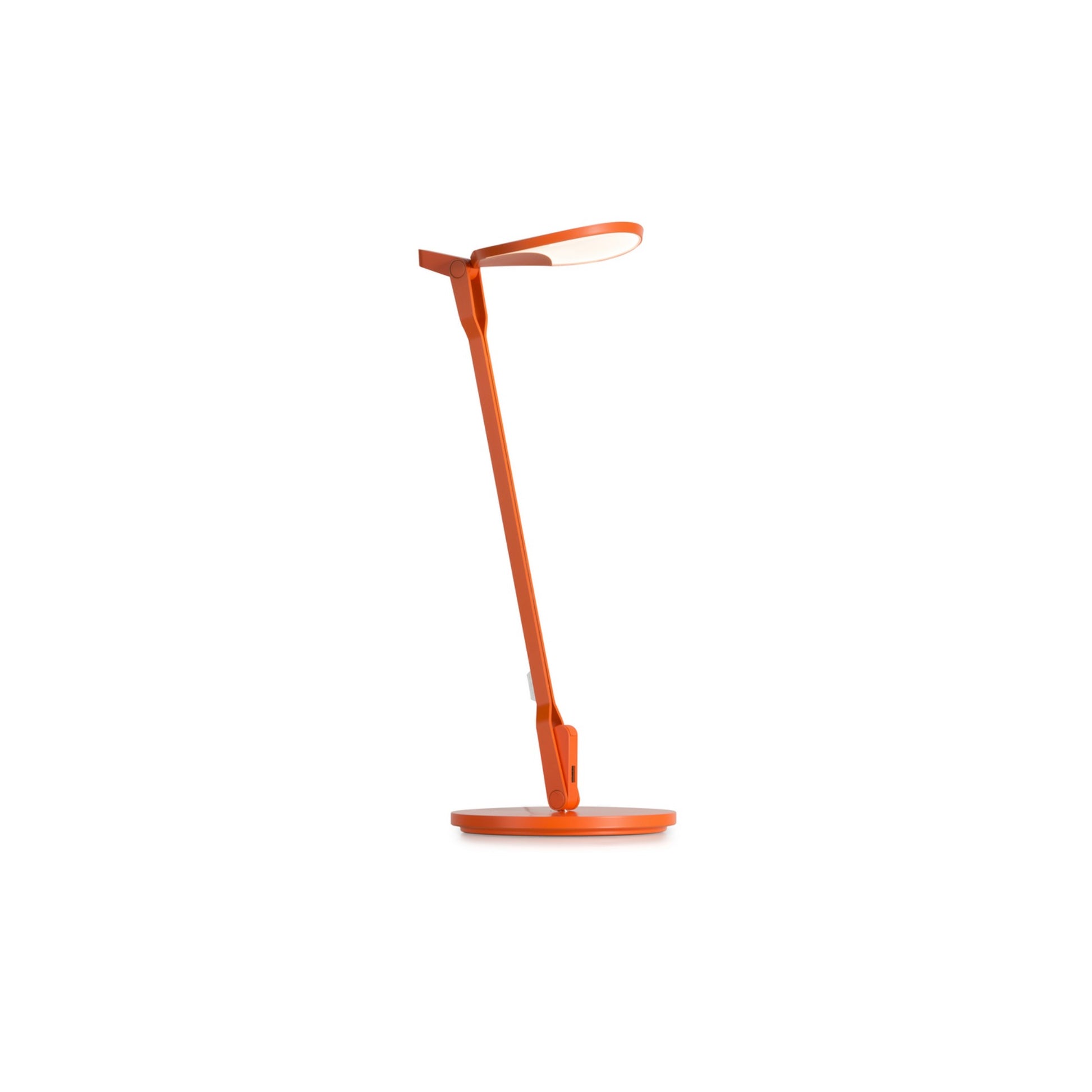 Splitty Matte Orange Contemporary LED Desk Lamp with Table Base and USB Port - Bees Lighting