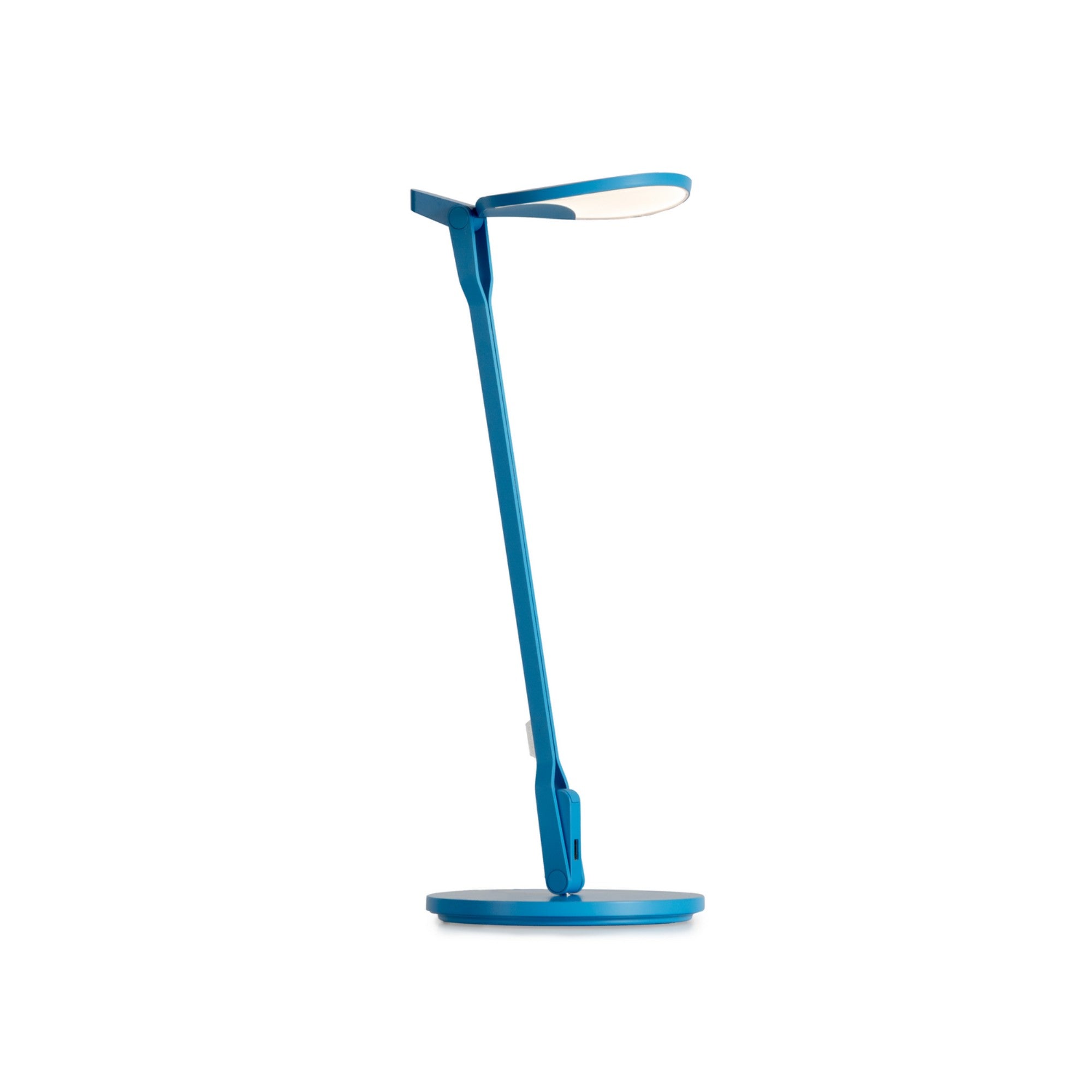 Splitty Matte Pacific Blue Contemporary LED Desk Lamp with Table Base and USB Port - Bees Lighting