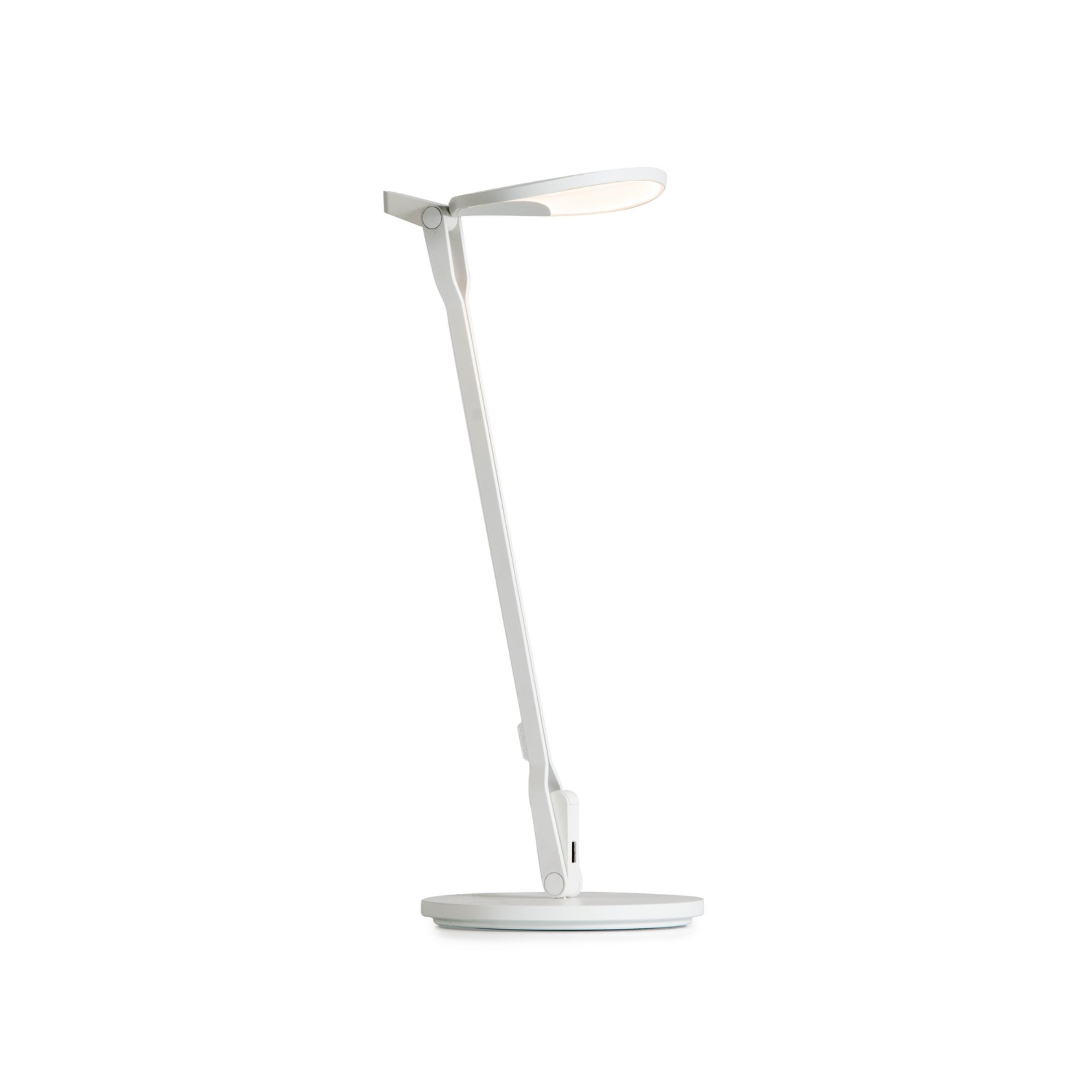Splitty Matte White Contemporary LED Desk Lamp with Table Base and USB Port - Bees Lighting