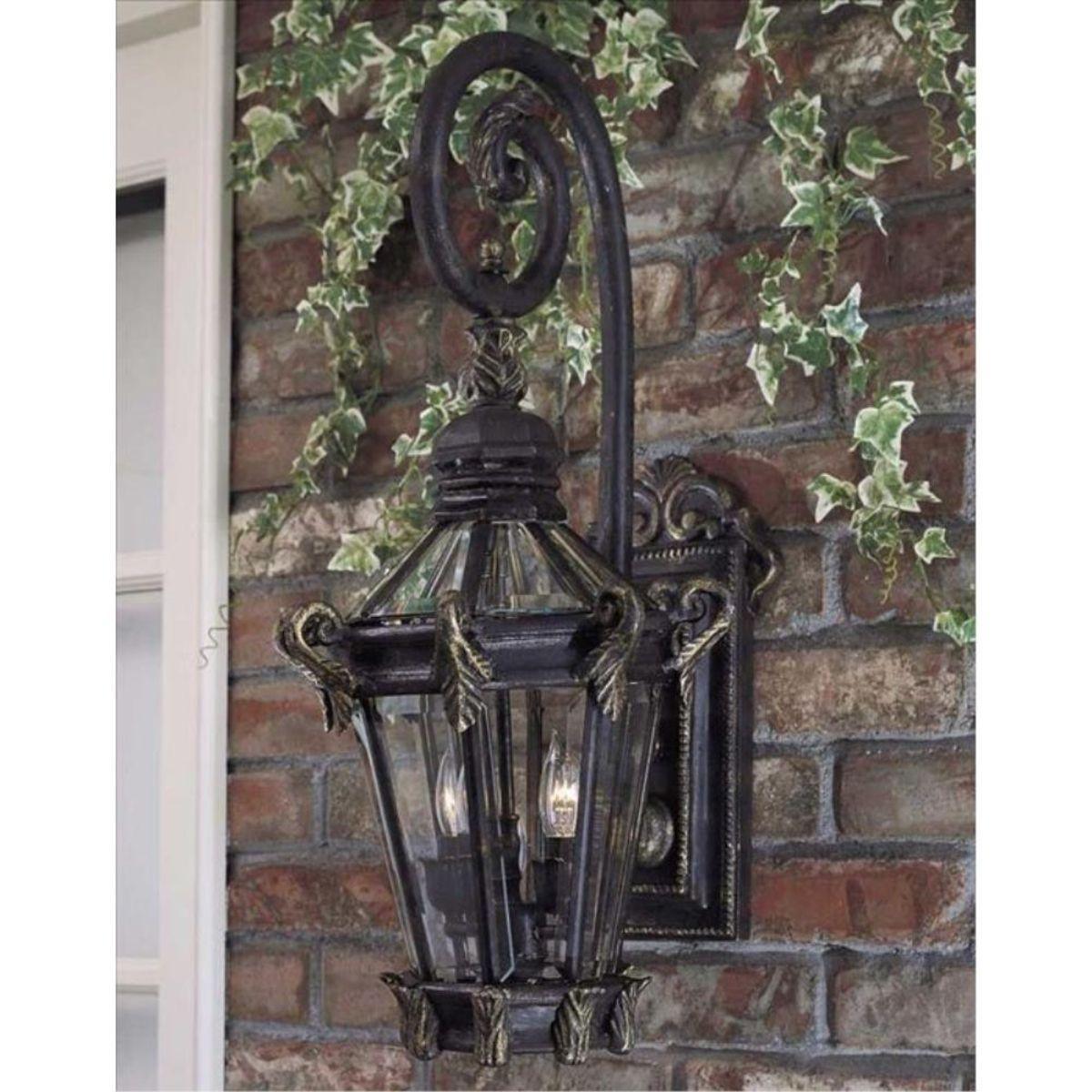 Stratford Hall 25 in. 2 Lights Outdoor Wall Lantern Heritage & Gold Finish