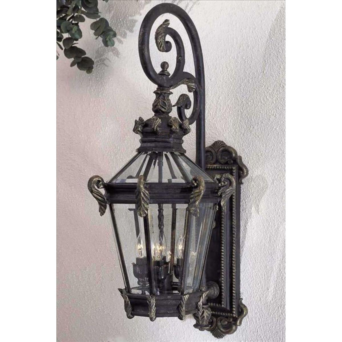 Stratford Hall 34 in. 4 Lights Outdoor Wall Lantern Heritage & Gold Finish