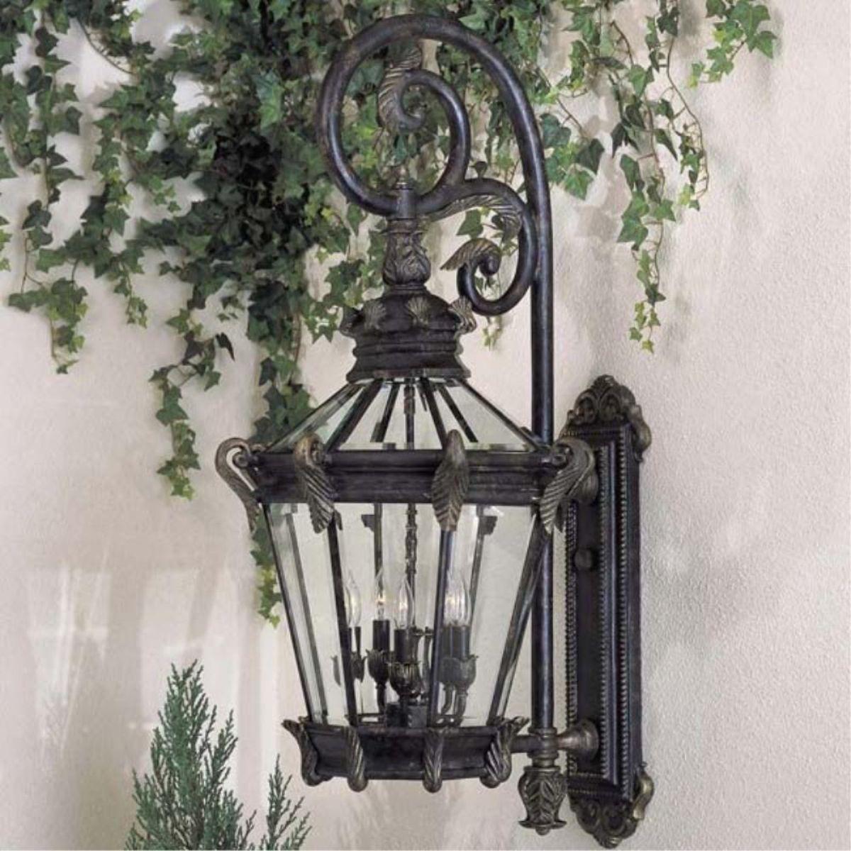 Stratford Hall 40 in. 5 Lights Outdoor Wall Lantern Heritage & Gold Finish