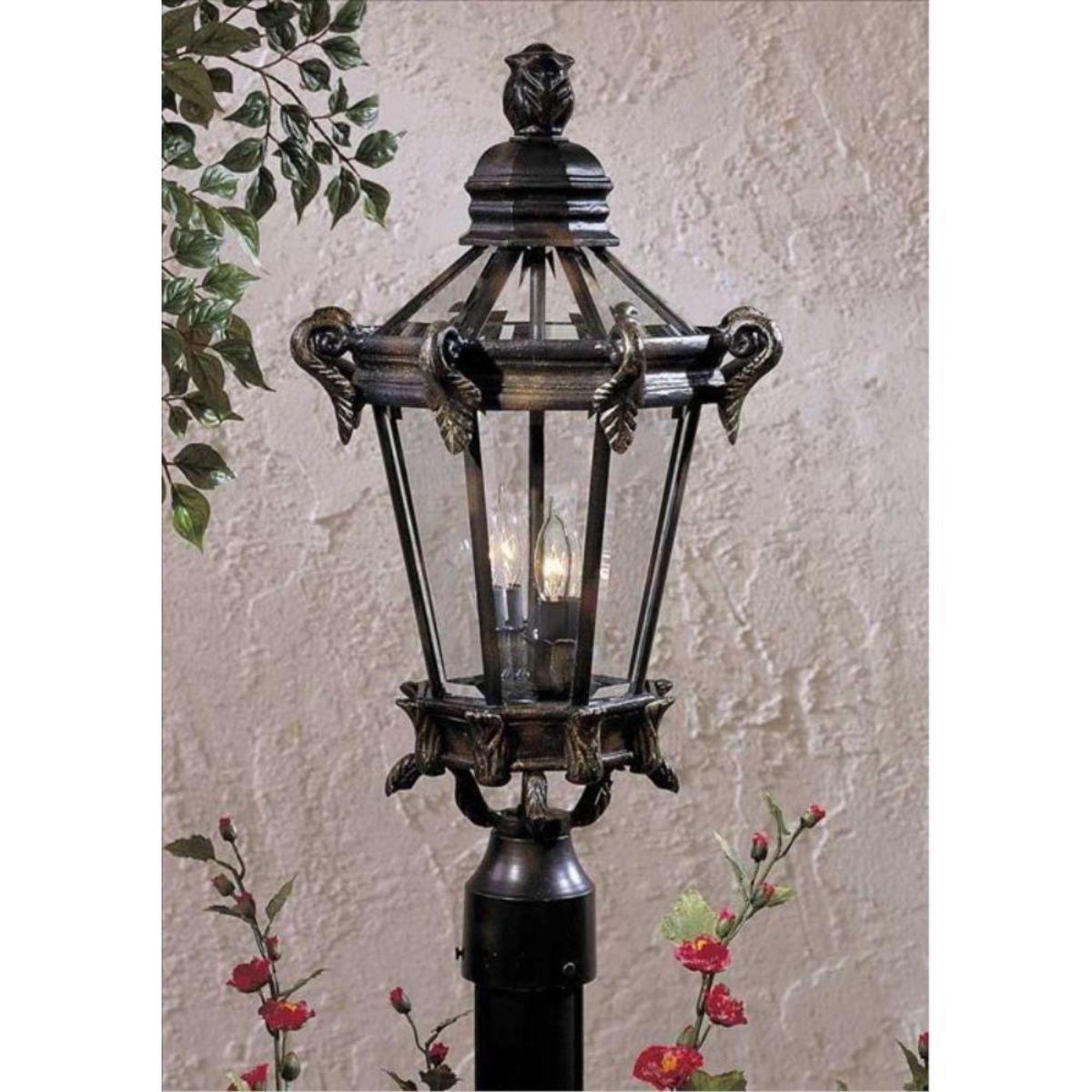 Stratford Hall 24 in. 2 lights Lantern Head Heritage & Gold finish - Bees Lighting