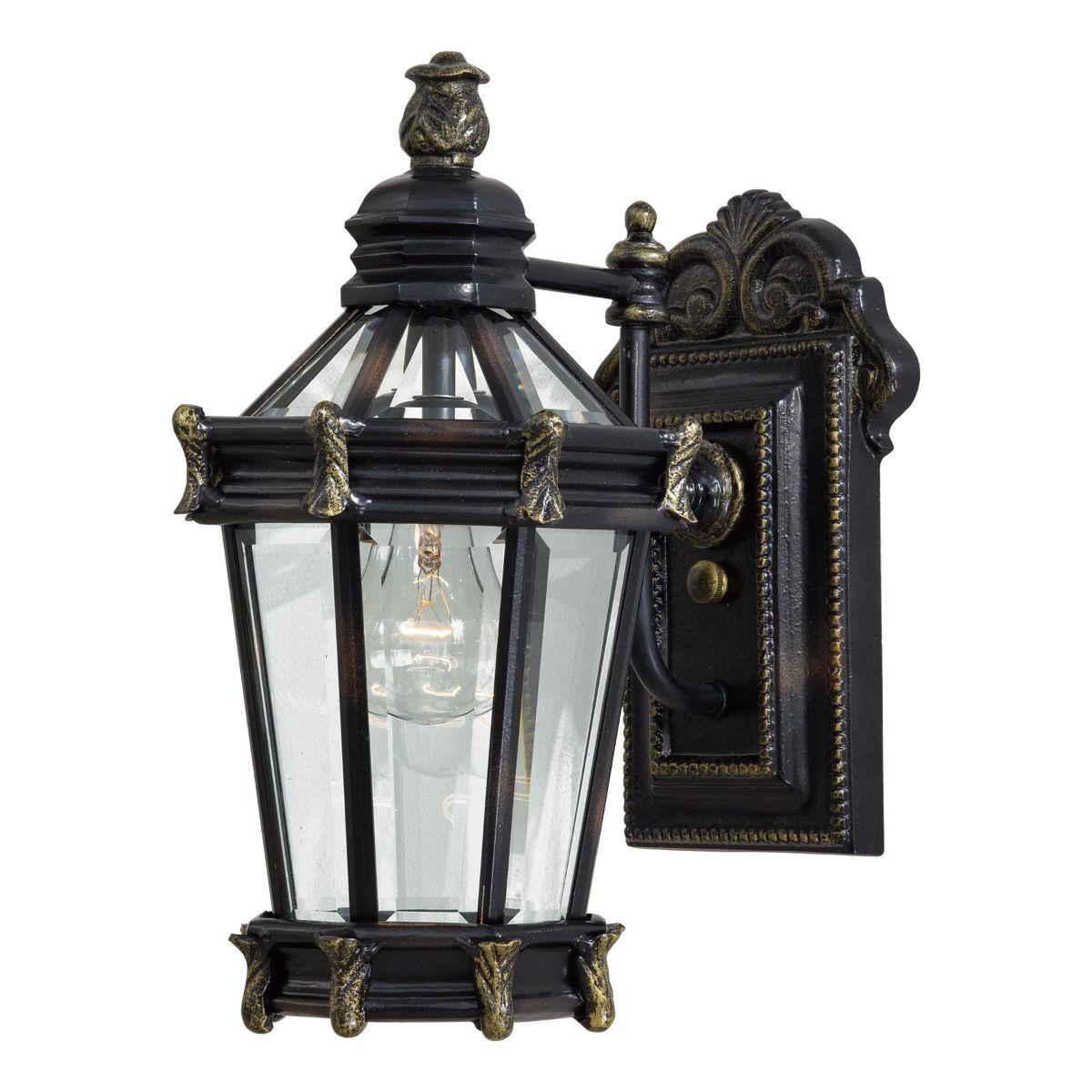 Stratford Hall 15 in. Outdoor Wall Lantern Heritage & Gold Finish