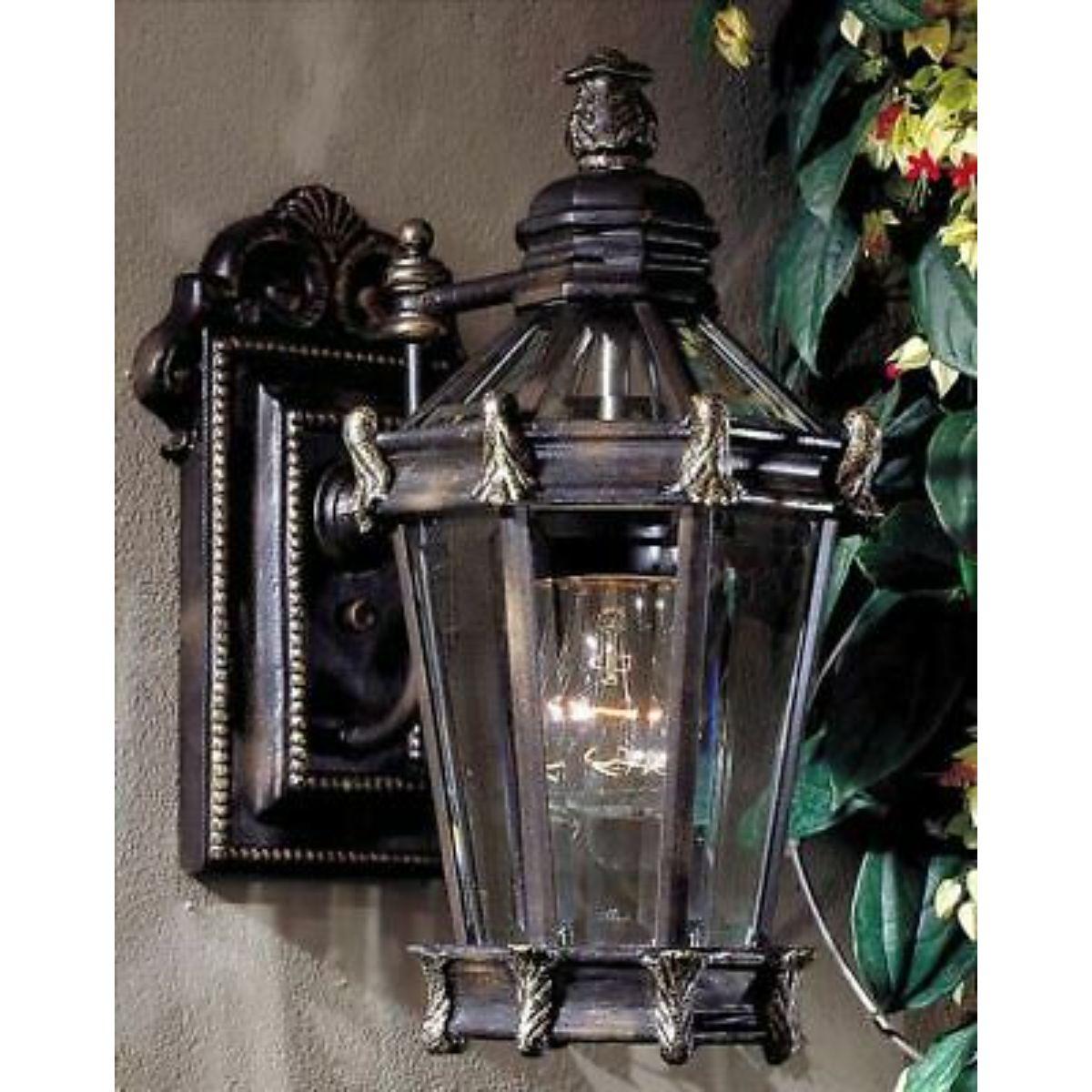 Stratford Hall 15 in. Outdoor Wall Lantern Heritage & Gold Finish