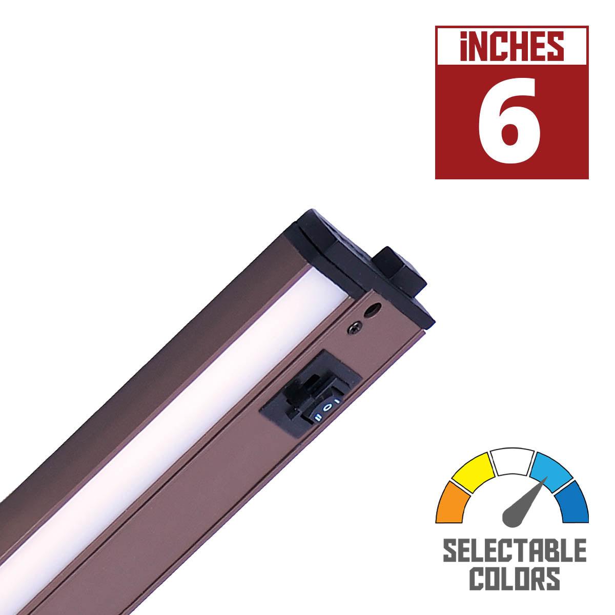 CounterMax 5K 6 Inch Under Cabinet LED Light with Patent gimbals, 360 Lumens, Linkable, CCT Selectable 2700K to 5000K, 120V - Bees Lighting