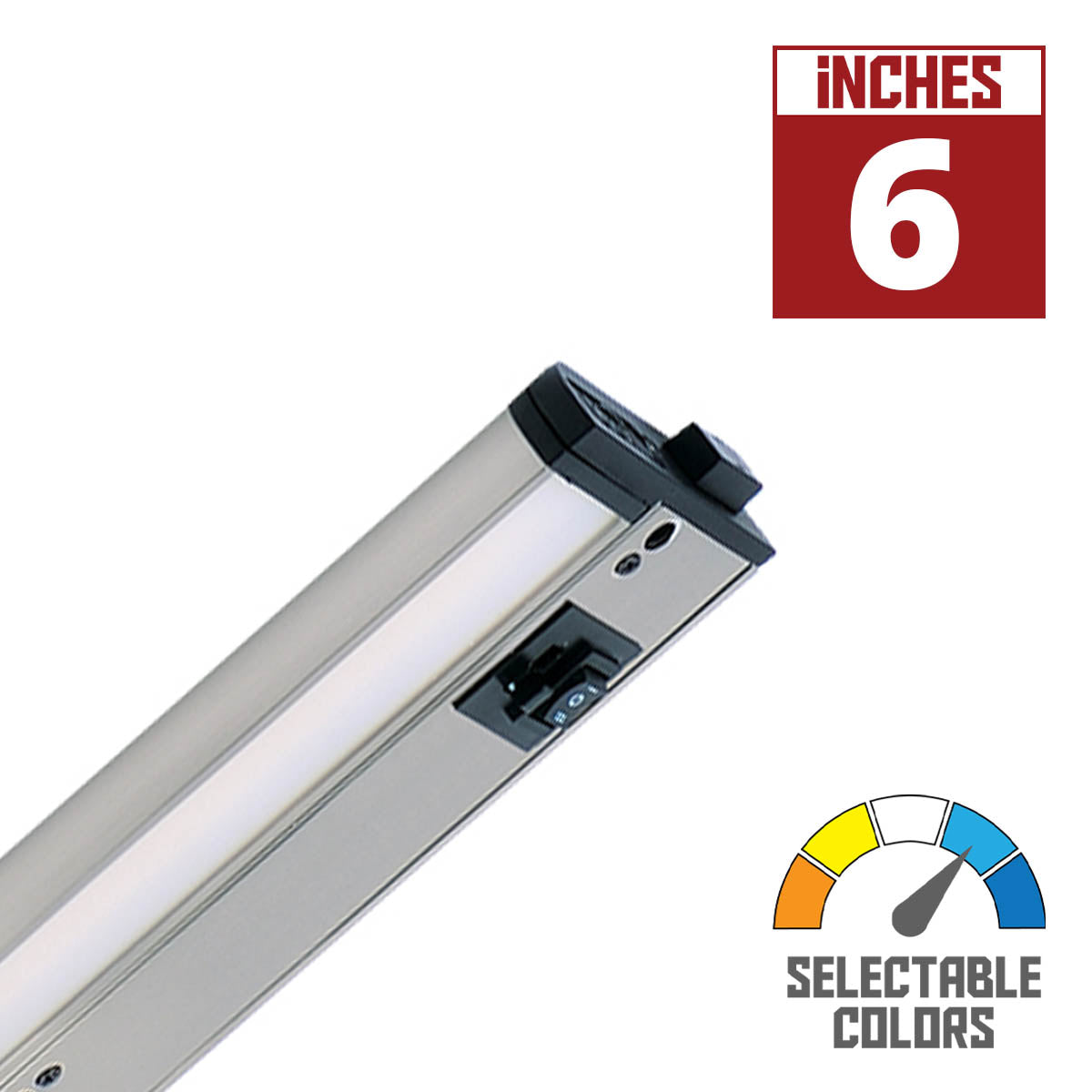 CounterMax 5K 6 Inch Under Cabinet LED Light with Patent gimbals, 360 Lumens, Linkable, CCT Selectable 2700K to 5000K, 120V