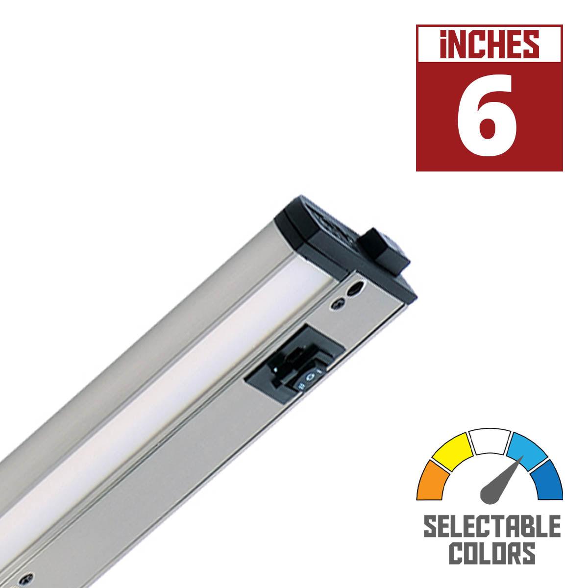 CounterMax 5K 6 Inch Under Cabinet LED Light with Patent gimbals, 360 Lumens, Linkable, CCT Selectable 2700K to 5000K, 120V - Bees Lighting