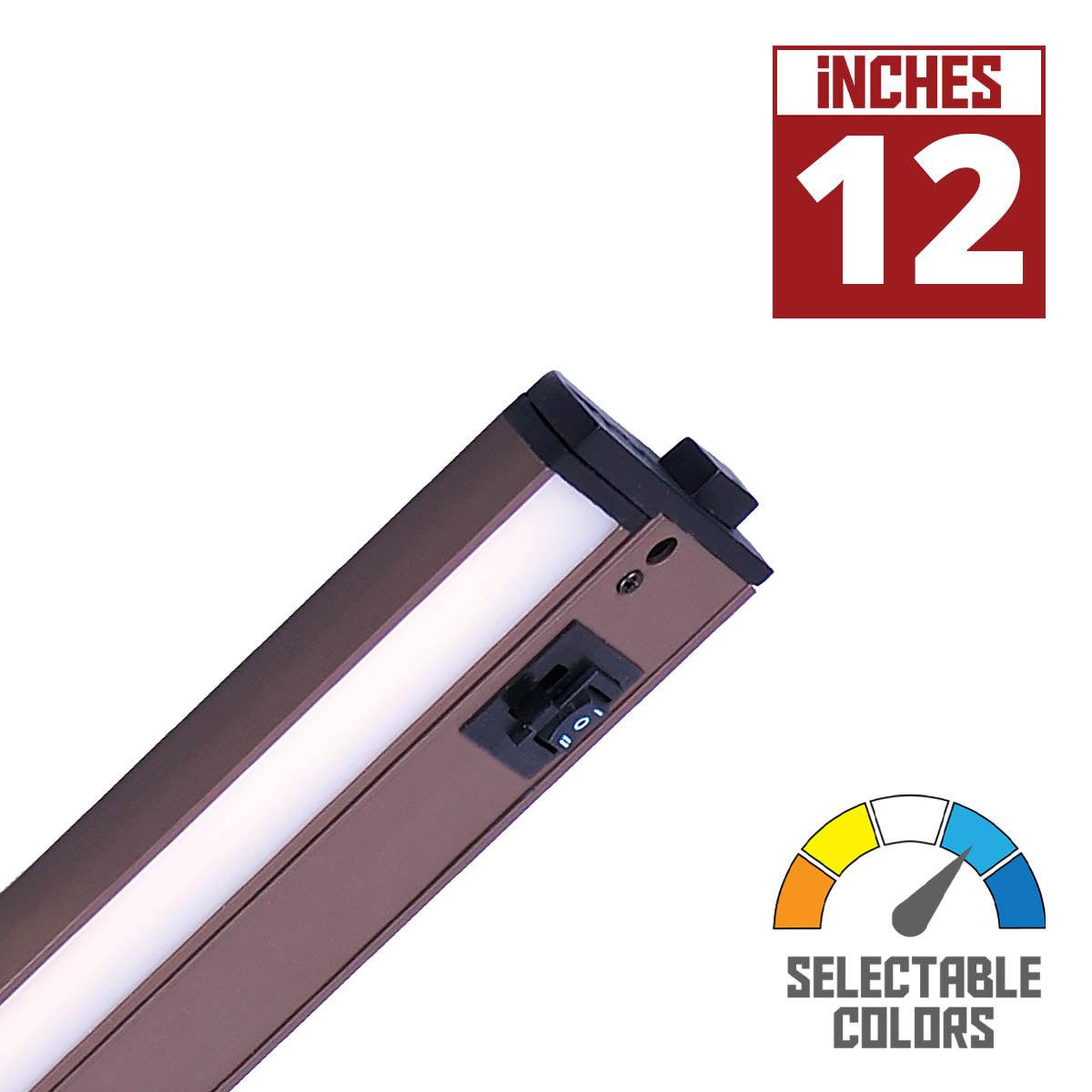 CounterMax 5K 12 Inch Under Cabinet LED Light with Patent gimbals, 720 Lumens, Linkable, CCT Selectable 2700K to 5000K, 120V - Bees Lighting