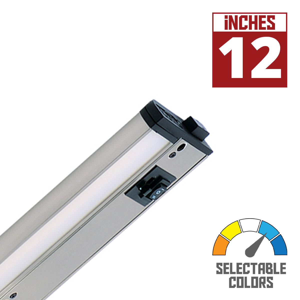 CounterMax 5K 12 Inch Under Cabinet LED Light with Patent gimbals, 720 Lumens, Linkable, CCT Selectable 2700K to 5000K, 120V - Bees Lighting