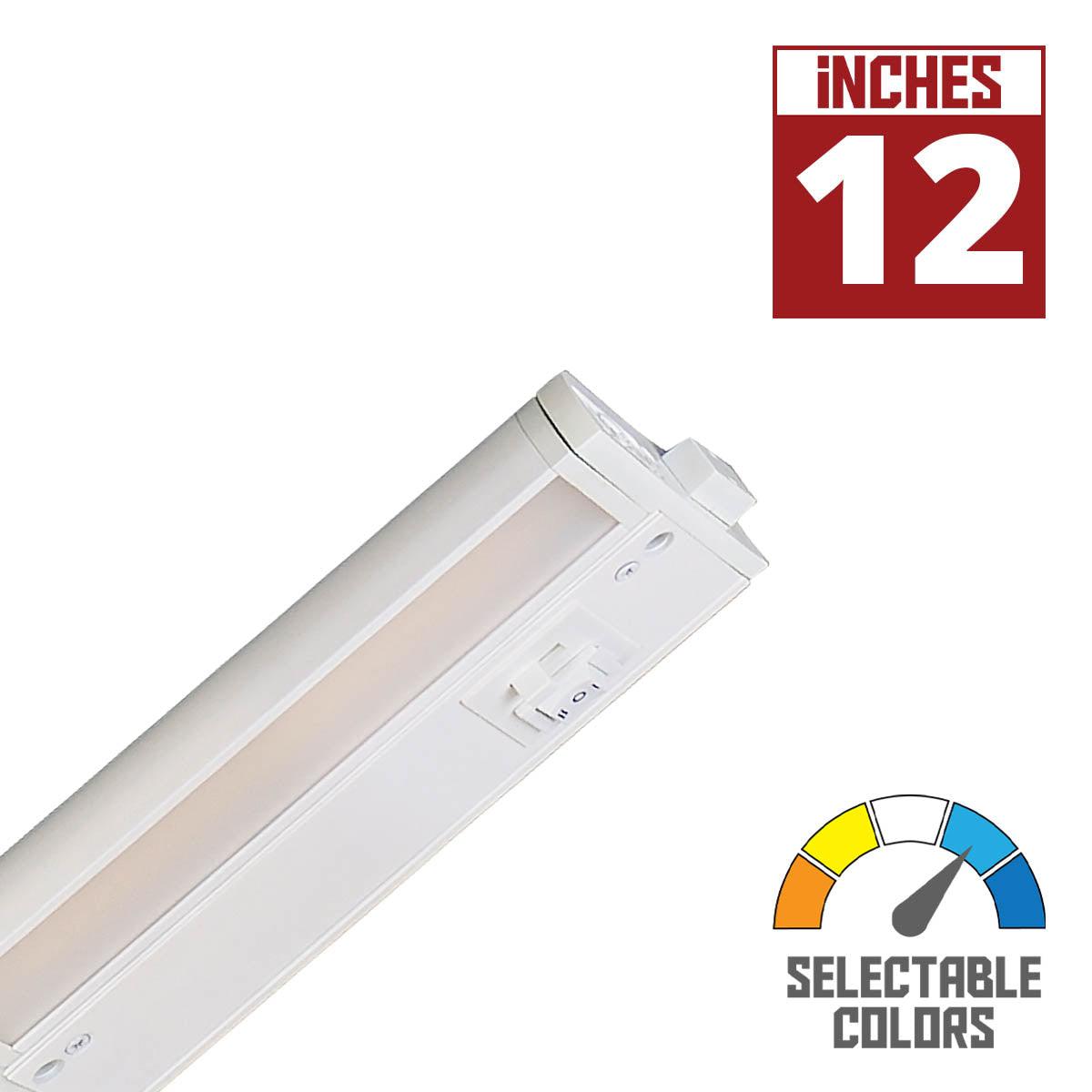 CounterMax 5K 12 Inch Under Cabinet LED Light with Patent gimbals, 720 Lumens, Linkable, CCT Selectable 2700K to 5000K, 120V - Bees Lighting