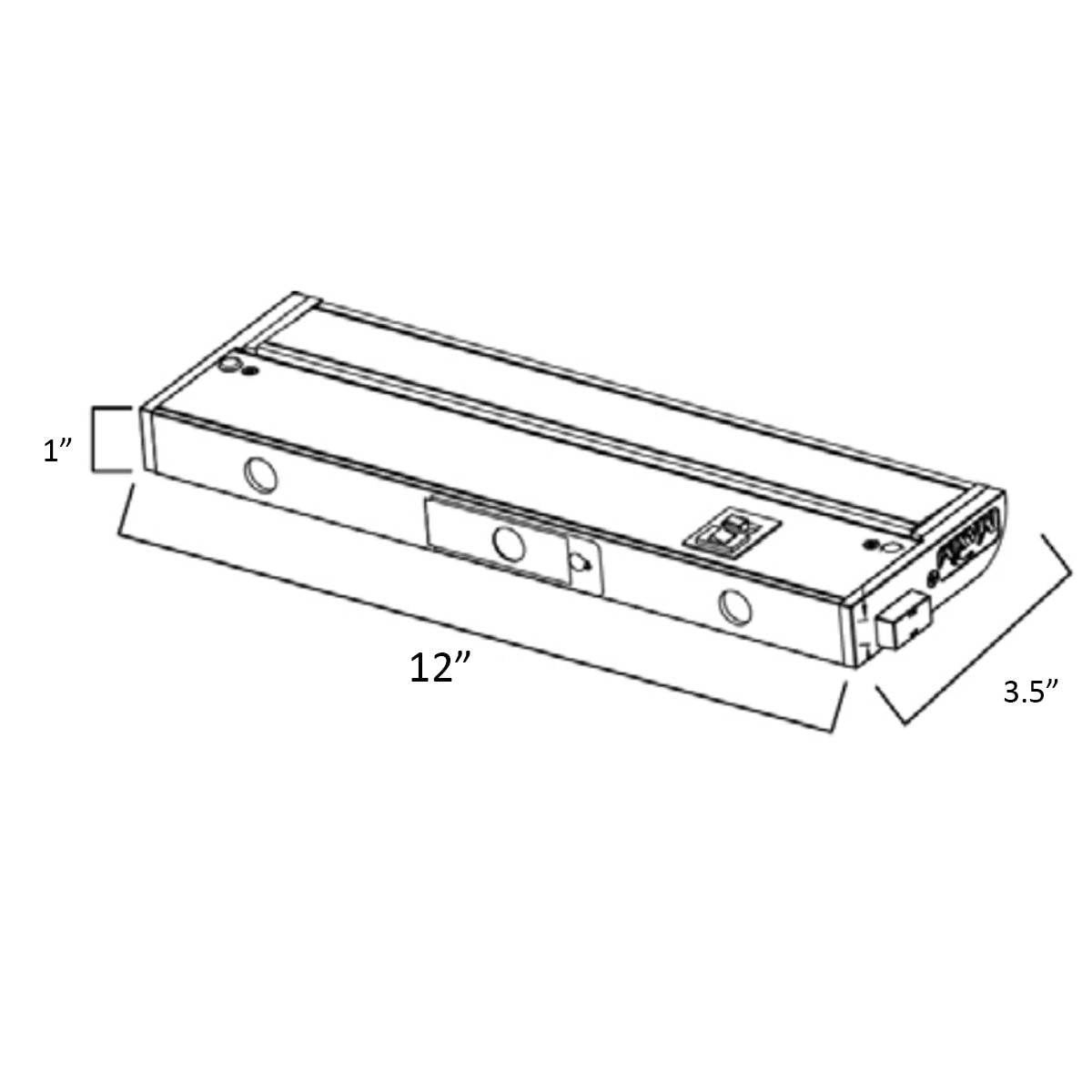 CounterMax 5K 12 Inch LED Under Cabinet Light, 2700K to 5000K, 720 Lumens, 120V, Nickel - Bees Lighting