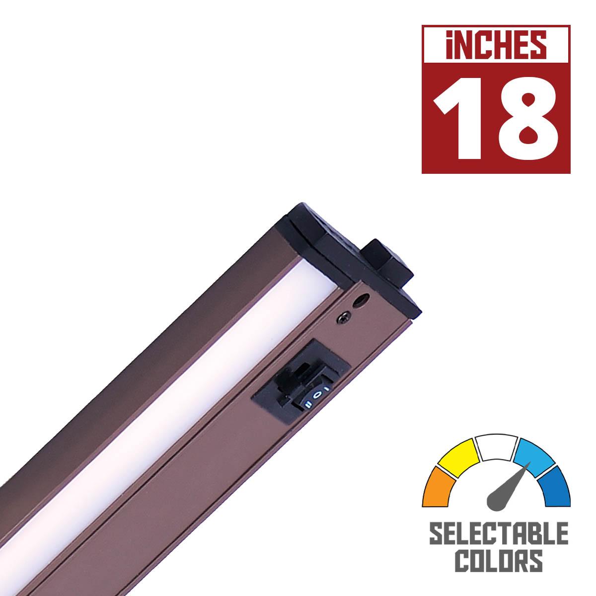 CounterMax 5K 18 Inch Under Cabinet LED Light with Patent gimbals, 1200 Lumens, Linkable, CCT Selectable 2700K to 5000K, 120V - Bees Lighting