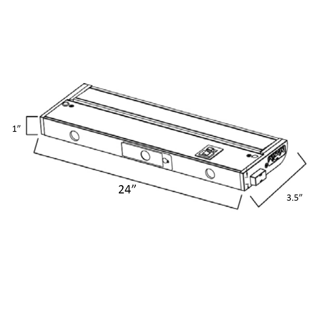 CounterMax 5K 24 Inch LED Under Cabinet Light, 2700K to 5000K, 1560 Lumens, 120V, Bronze - Bees Lighting