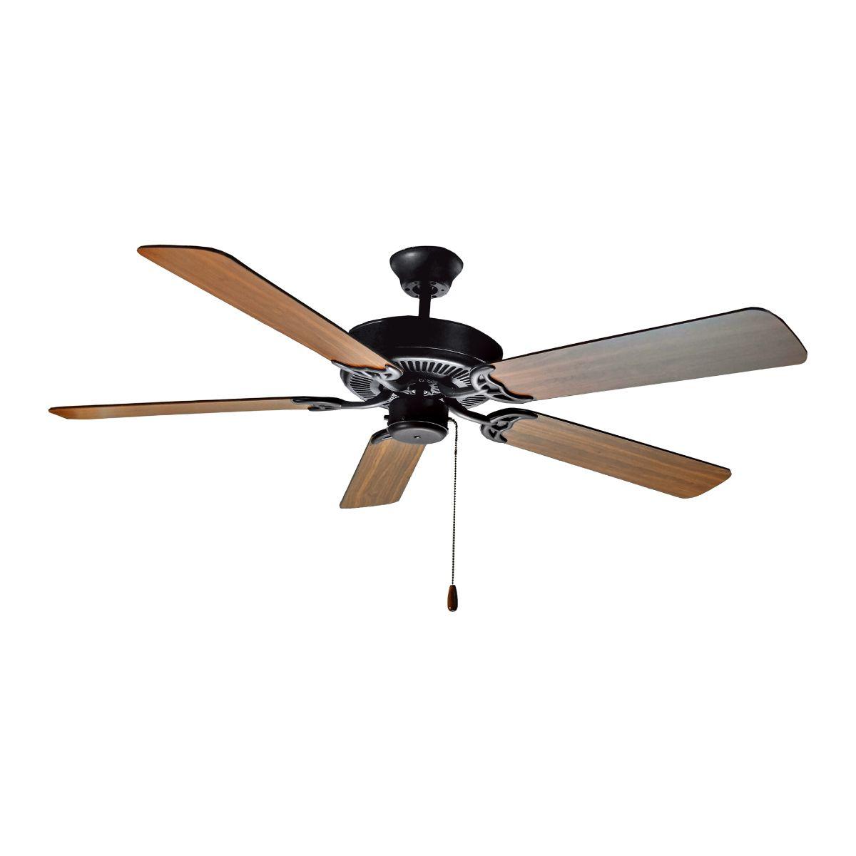Basic Max 52 Inch Ceiling Fan With Pull Chain, Downrod or Flush Mount - Bees Lighting