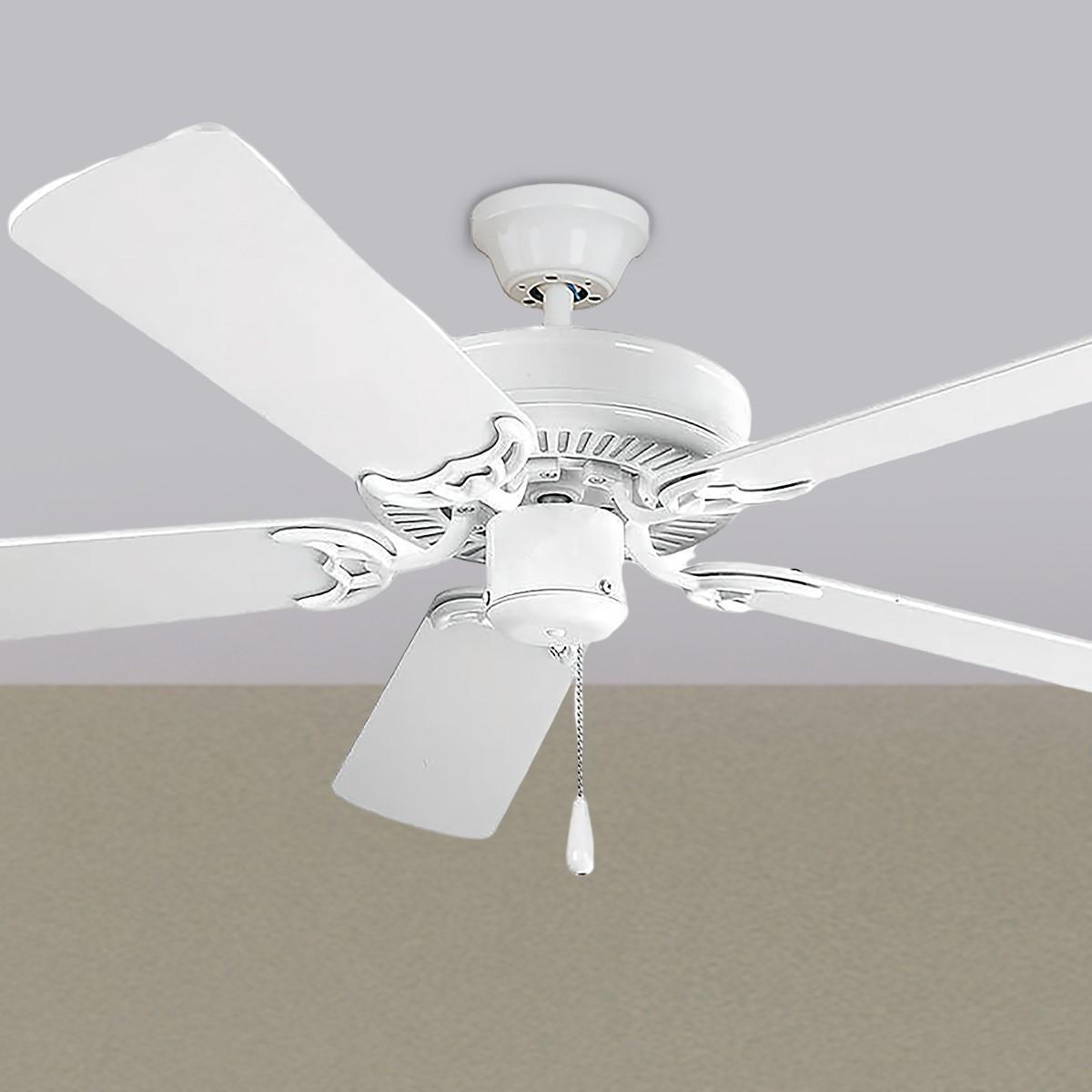 Basic Max 52 Inch Ceiling Fan With Pull Chain, Downrod or Flush Mount