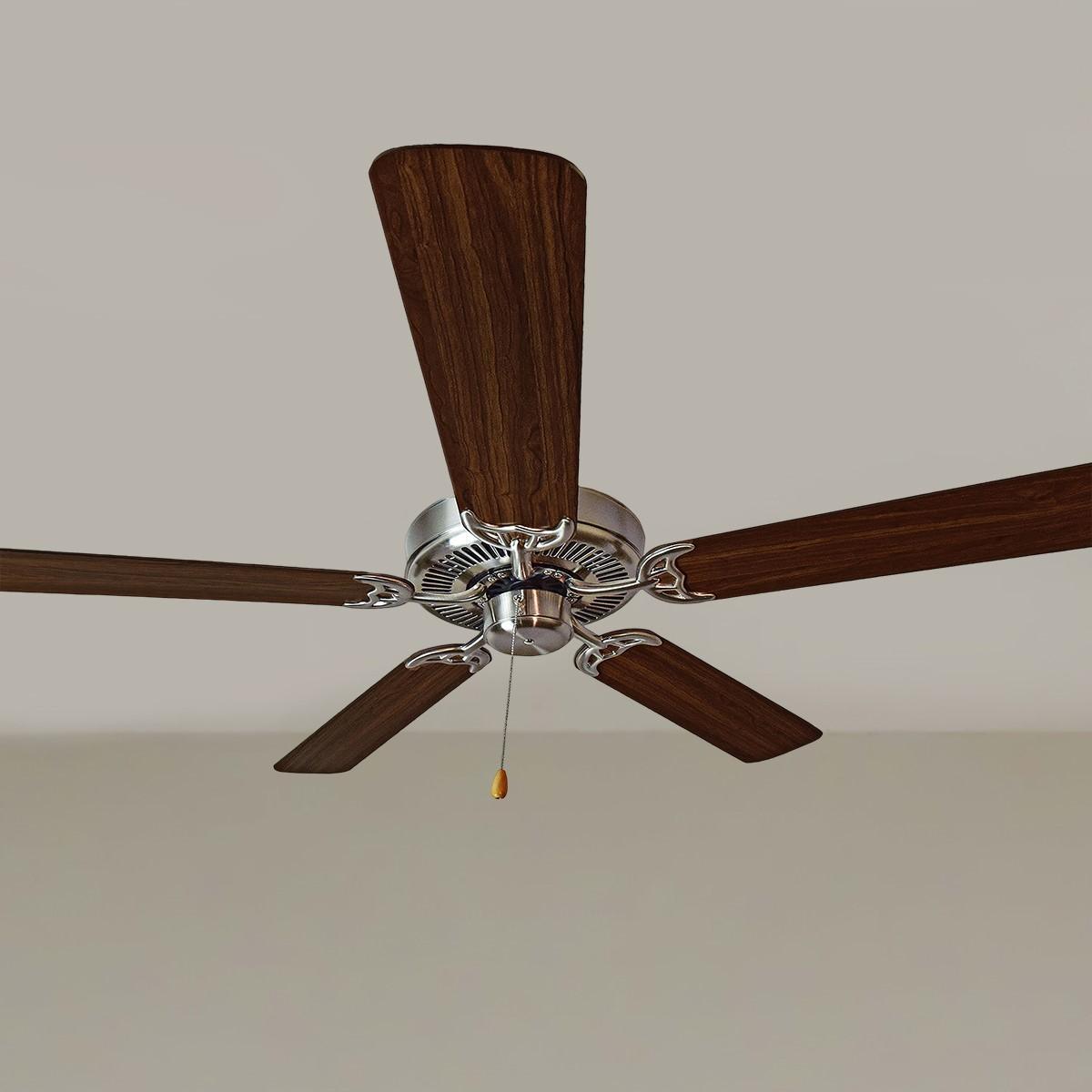 Basic Max 52 Inch Ceiling Fan With Pull Chain, Downrod or Flush Mount - Bees Lighting