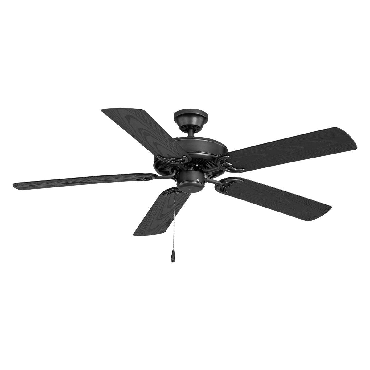 Basic Max 52 Inch 5 Blades Outdoor Ceiling Fan, Wet Rated, Downrod or Flush Mount
