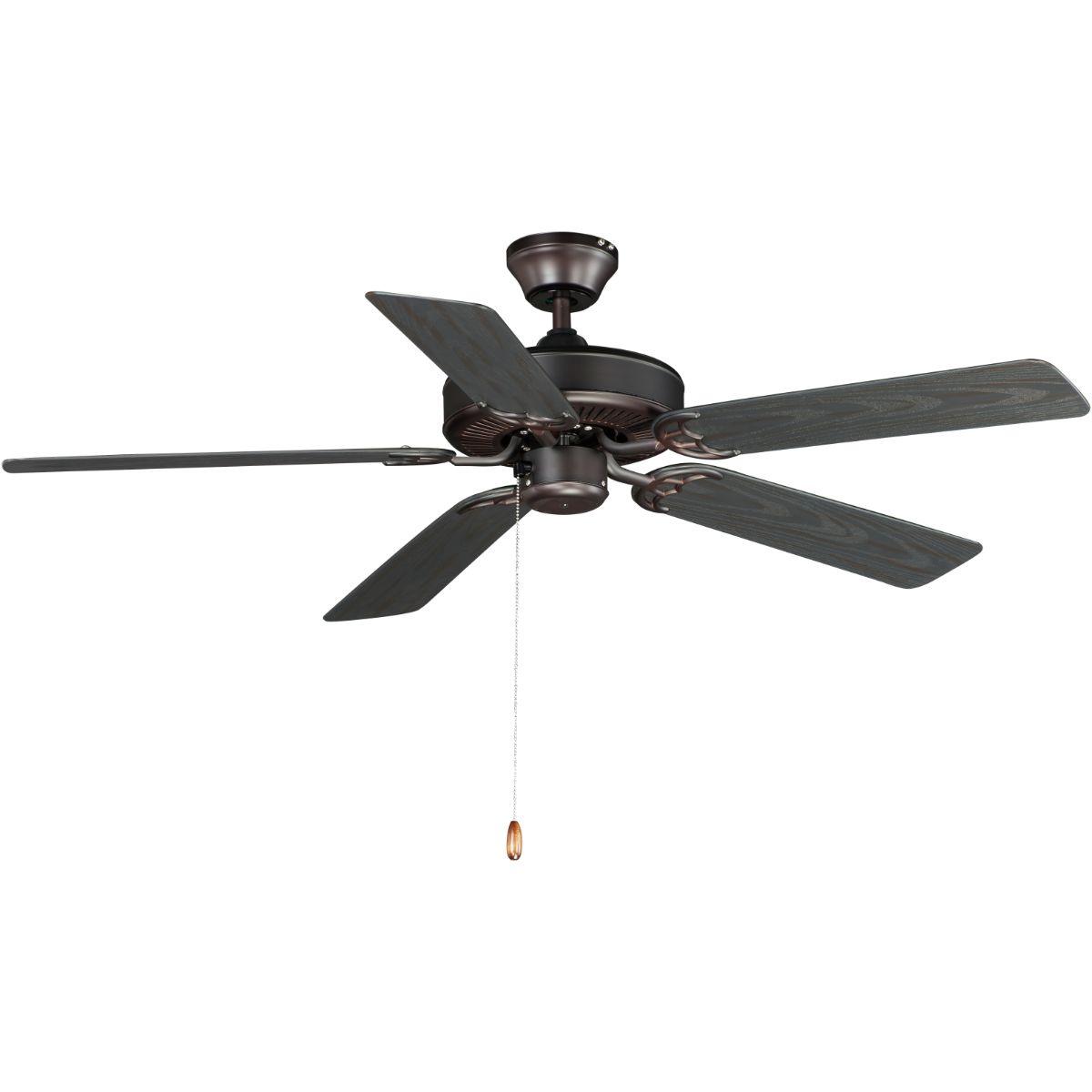 Basic Max 52 Inch 5 Blades Outdoor Ceiling Fan, Wet Rated, Downrod or Flush Mount - Bees Lighting
