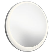 Optice 30" Offset Round LED Mirror, Chrome Finish - Bees Lighting