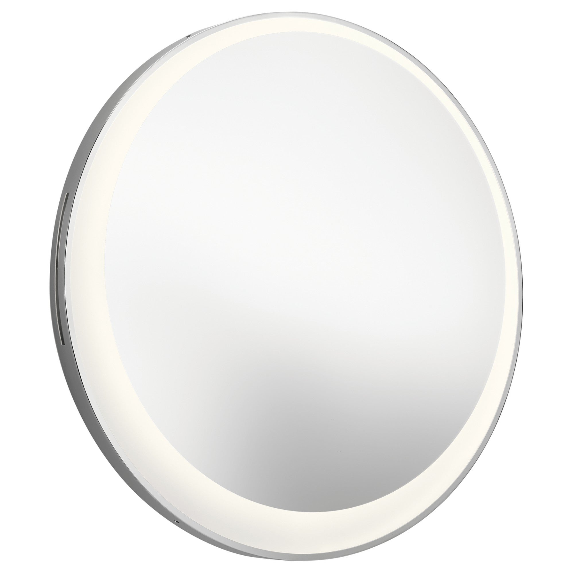 Optice 30" Offset Round LED Mirror, Chrome Finish - Bees Lighting