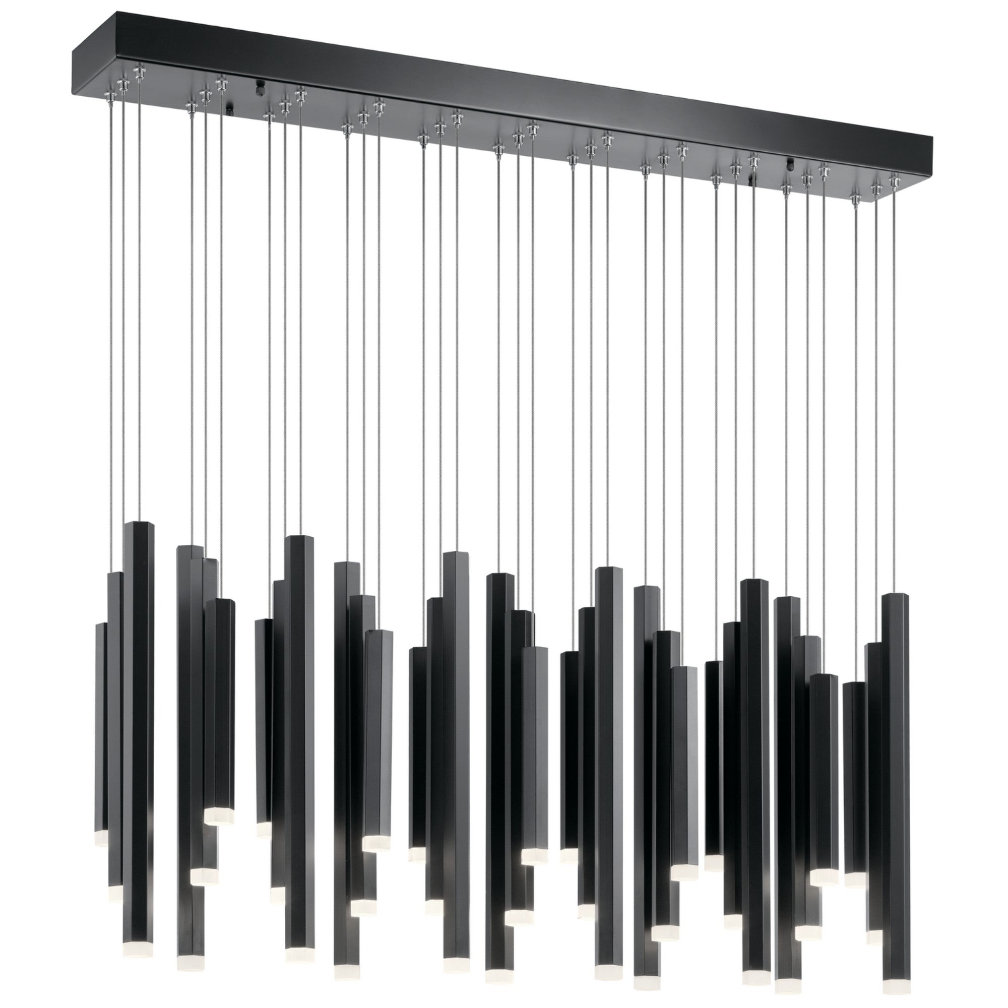 Soho 36" LED Linear Chandelier, Black Finish - Bees Lighting