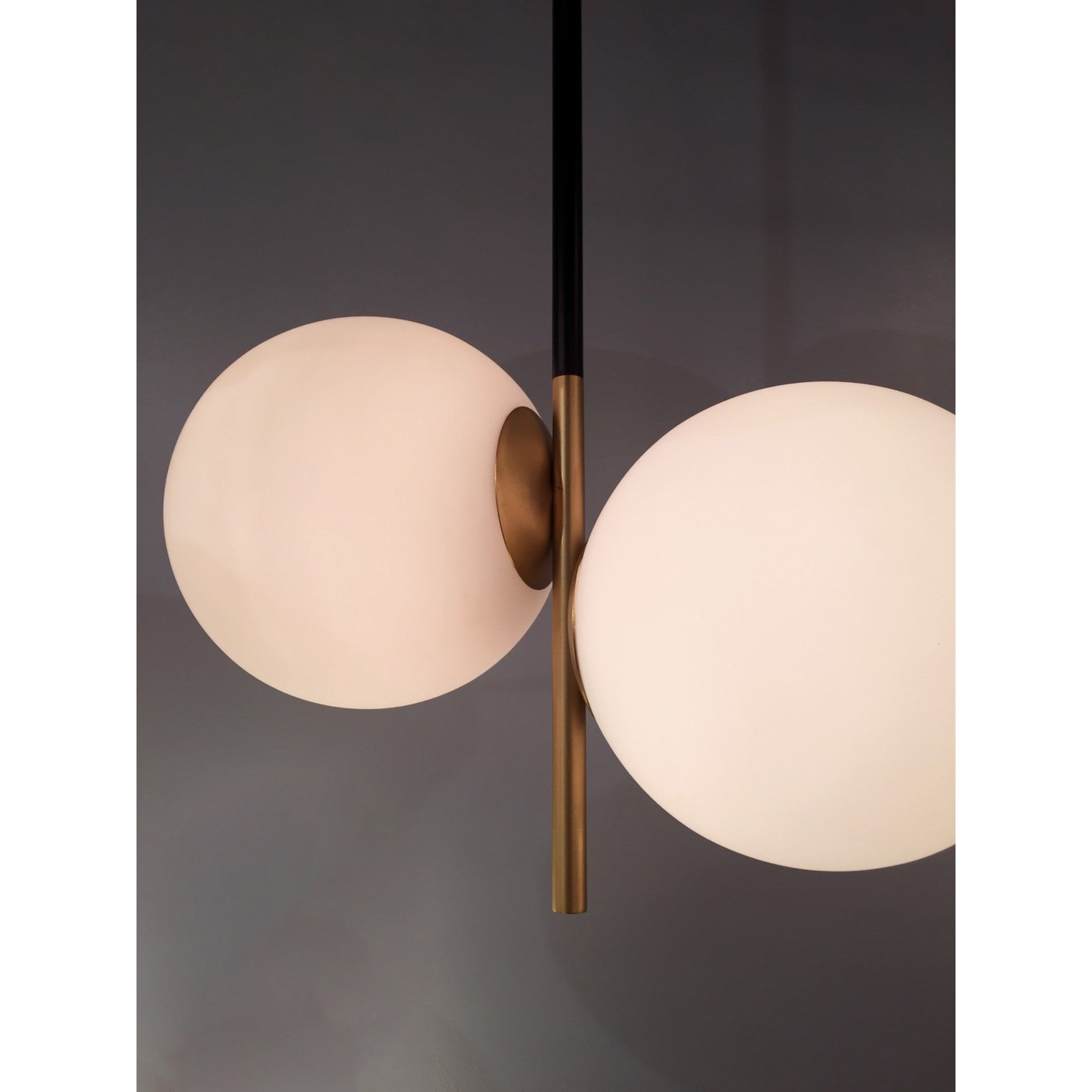 Vesper 24" 2-Light Pendant, Satin Brass & Black Finish - Bees Lighting