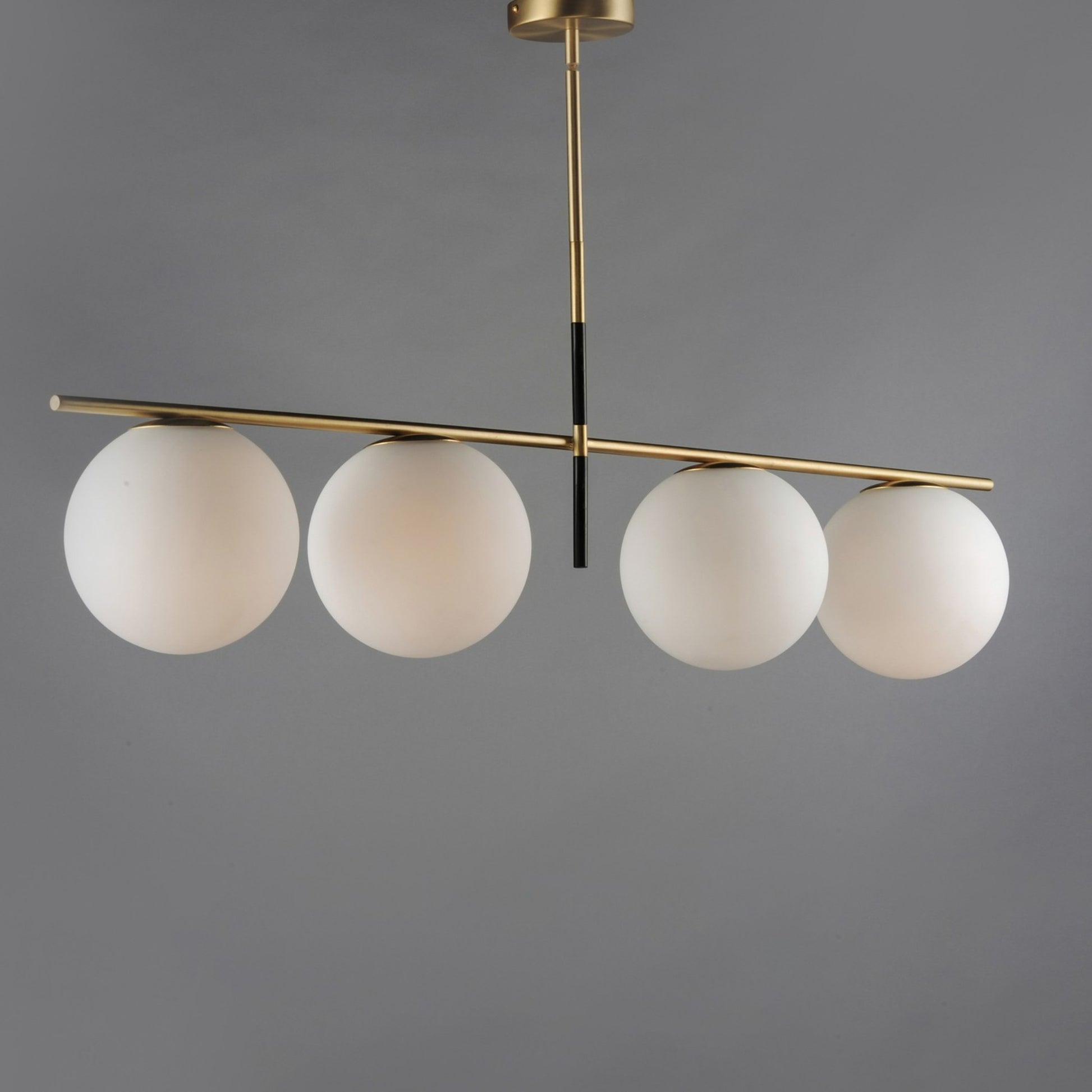 Vesper 48" 4-Light Pendant, Satin Brass & Black Finish - Bees Lighting