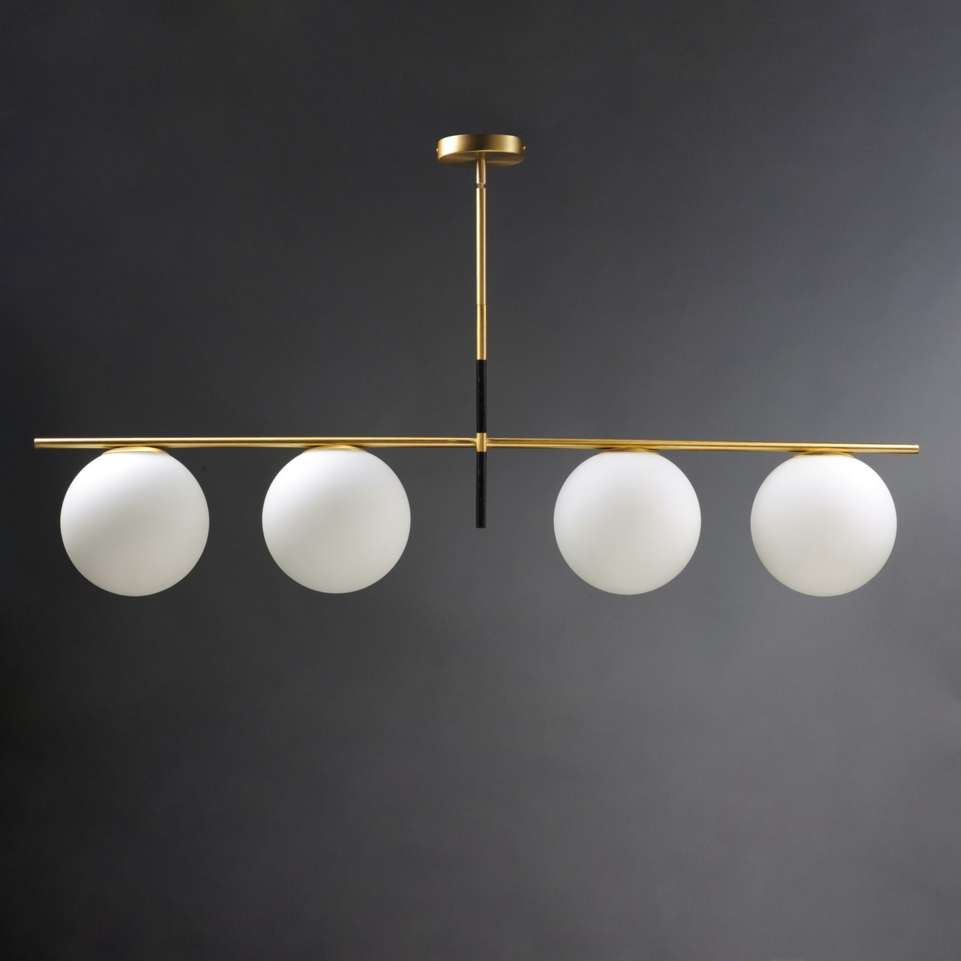 Vesper 48" 4-Light Pendant, Satin Brass & Black Finish - Bees Lighting