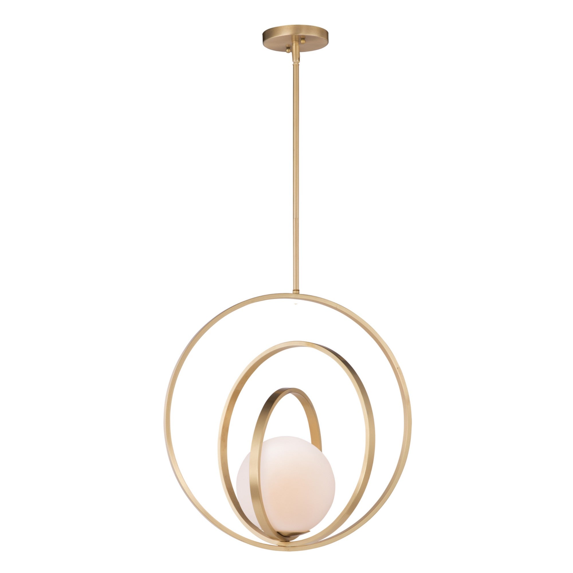 Coronet 21" Pendant, Satin Brass Finish