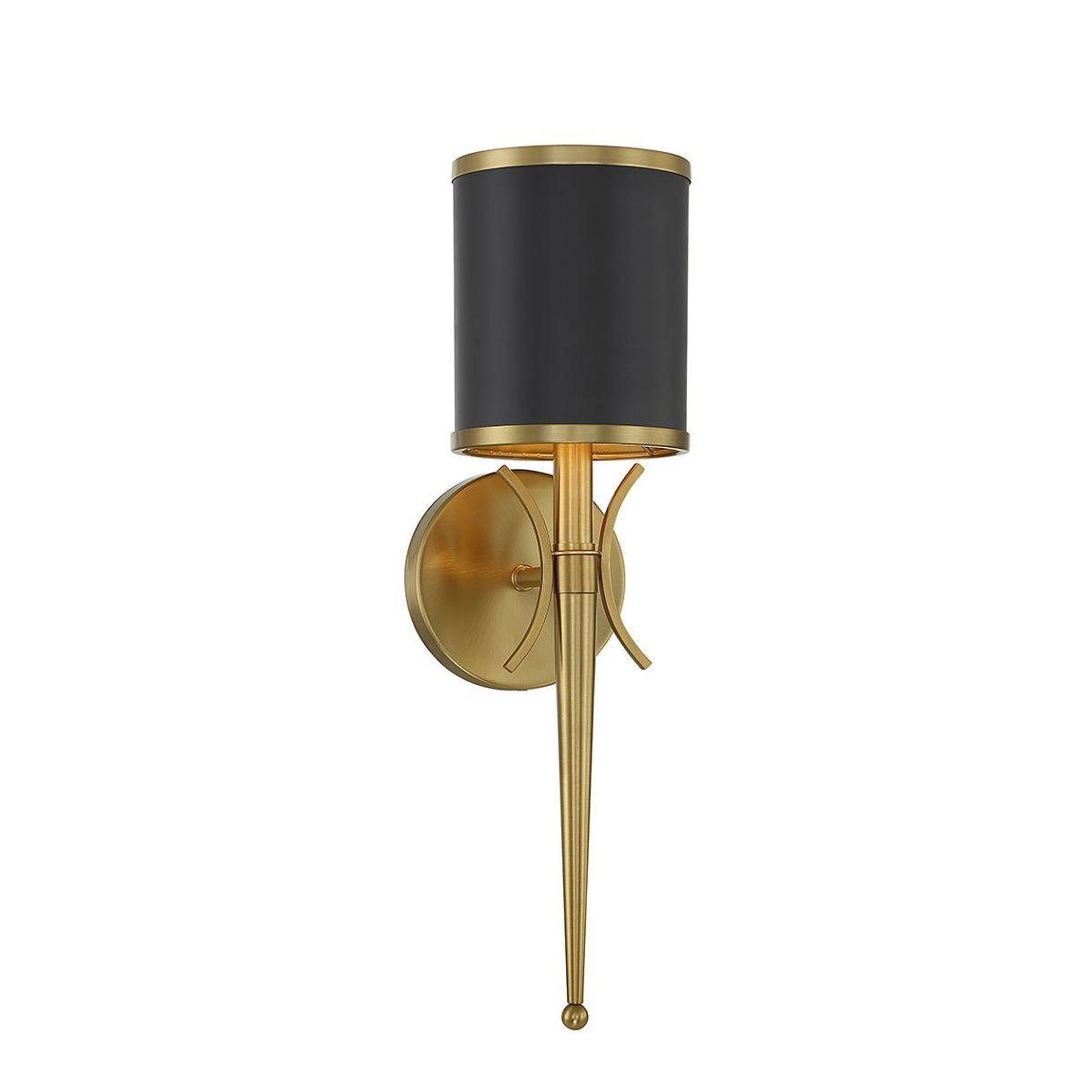 Quincy 19 in. Armed Sconce Matte Black & Brass Finish