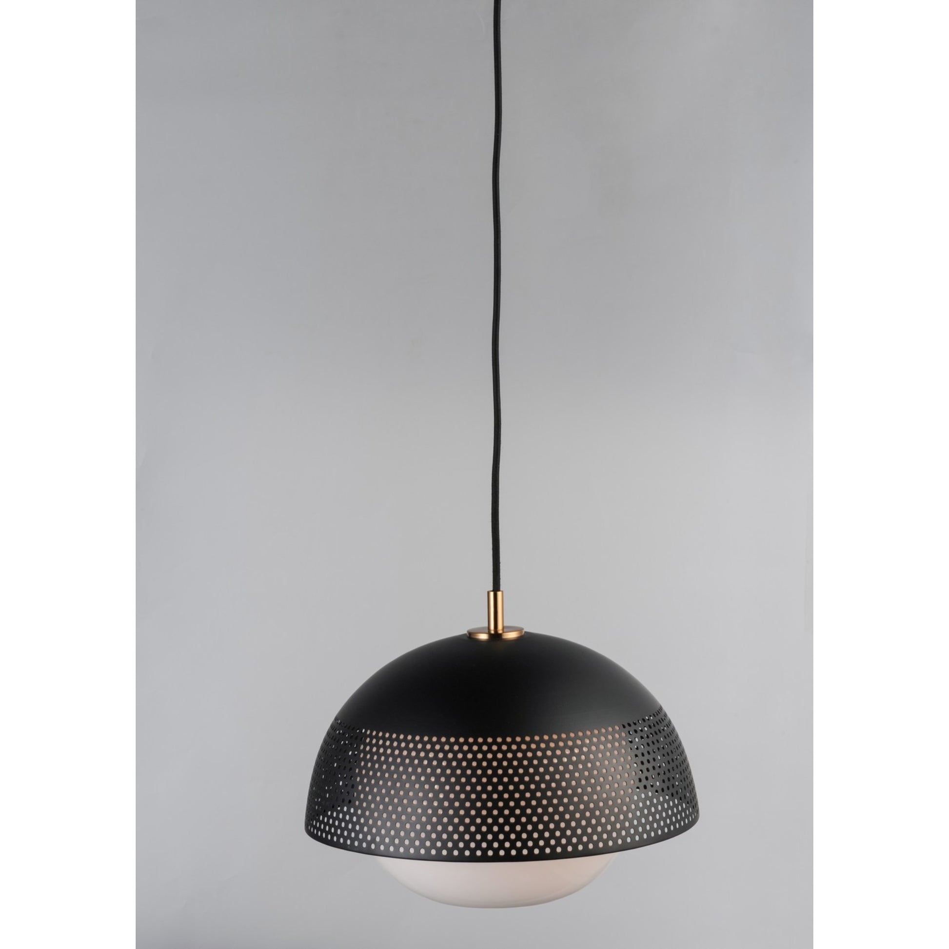 Perf 14" Pendant, Black & Satin Brass Finish - Bees Lighting