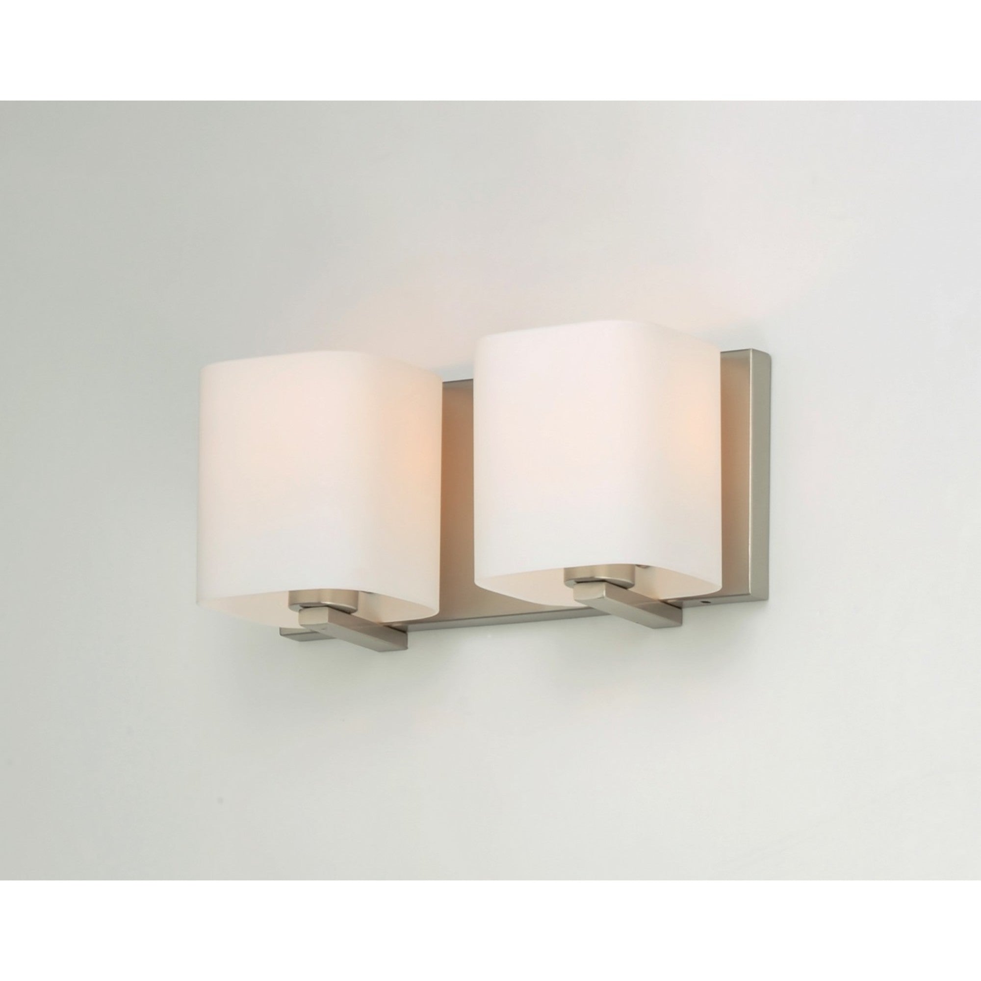 Wrap 13" 2-Light Bath Vanity, Satin Nickel Finish - Bees Lighting