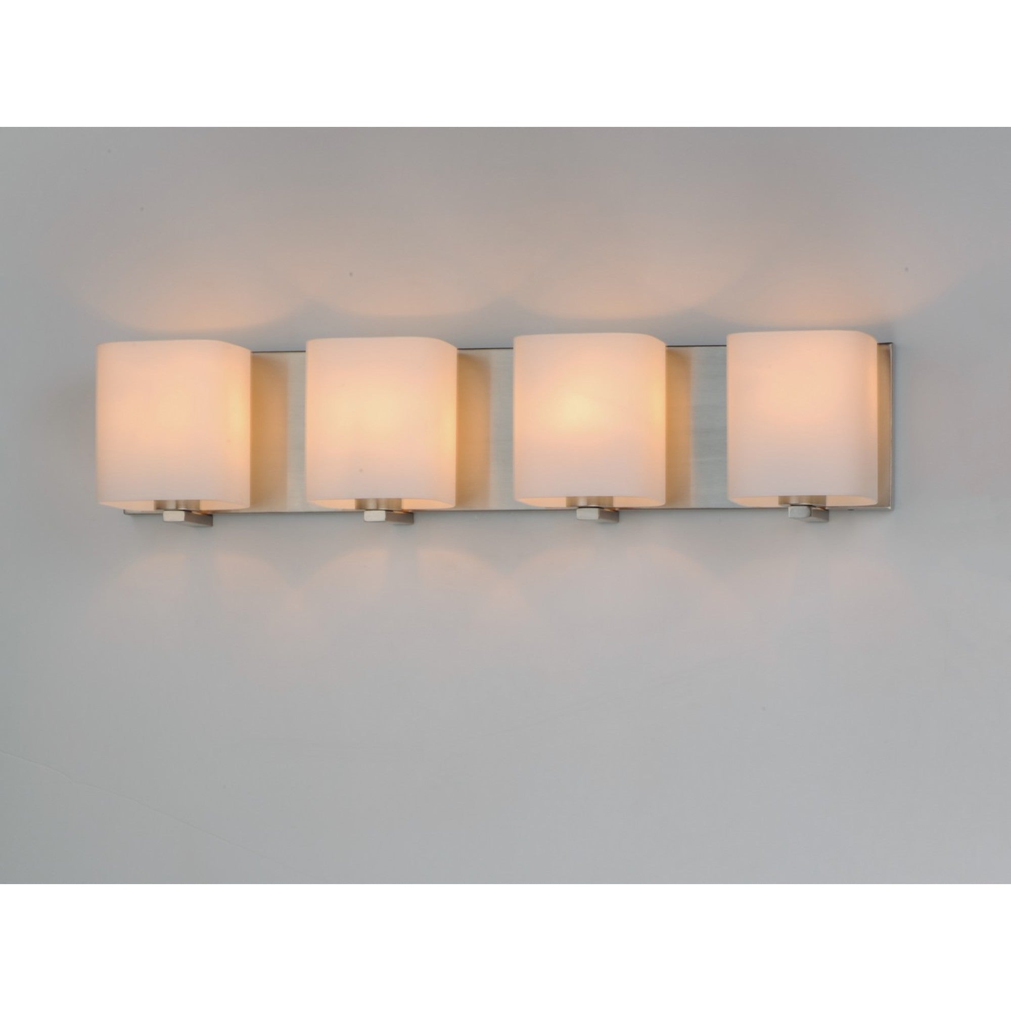 Wrap 26" 4-Light Bath Vanity, Satin Nickel Finish - Bees Lighting