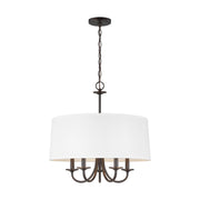 Seville 22" 5-Light Shade Chandelier, Bronze Finish - Bees Lighting