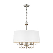Seville 22" 5-Light Shade Chandelier, Brushed Nickel Finish - Bees Lighting