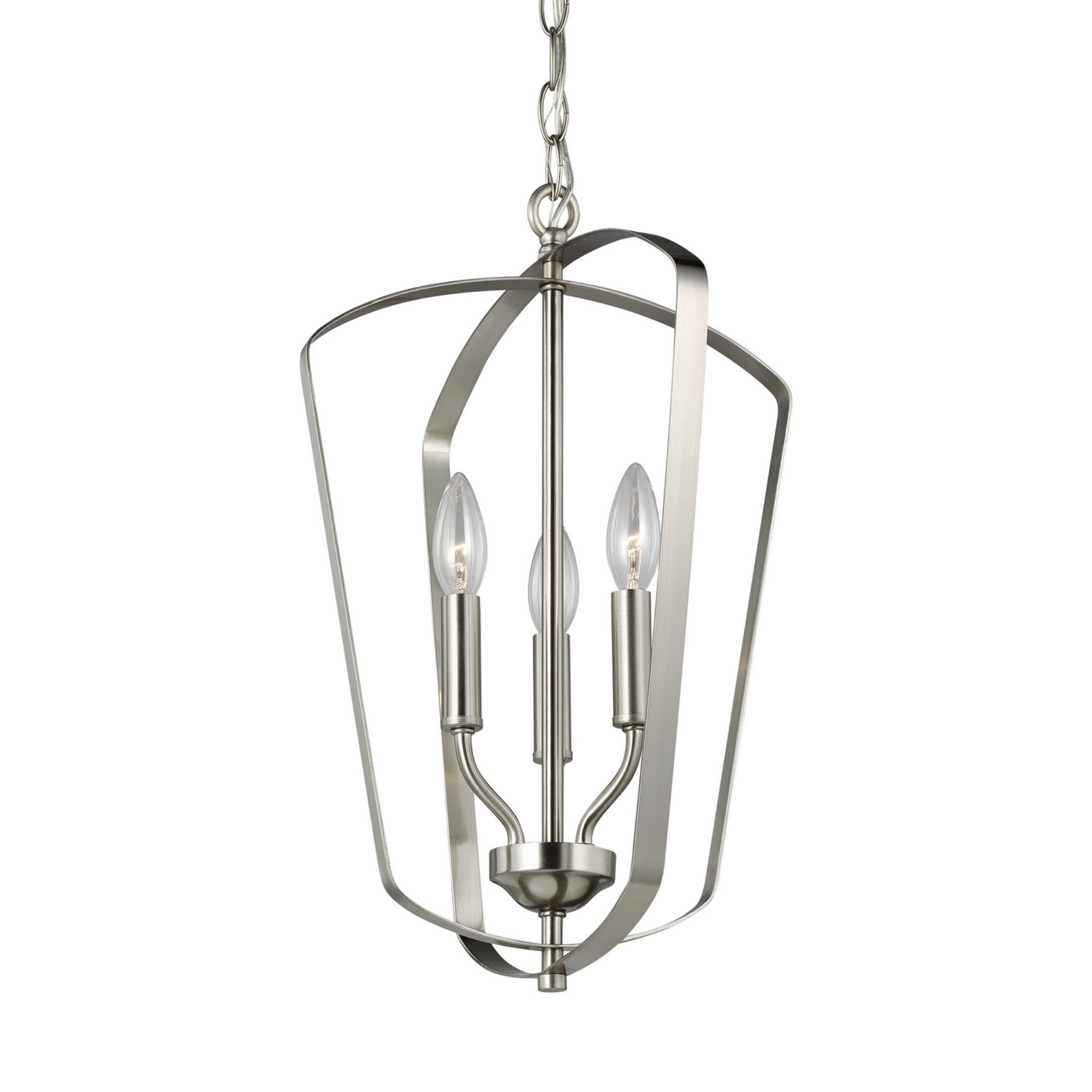Romee 13" Small 3-Light Lantern, Brushed Nickel Finish - Bees Lighting
