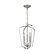 Romee 13" Small 3-Light Lantern, Brushed Nickel Finish - Bees Lighting
