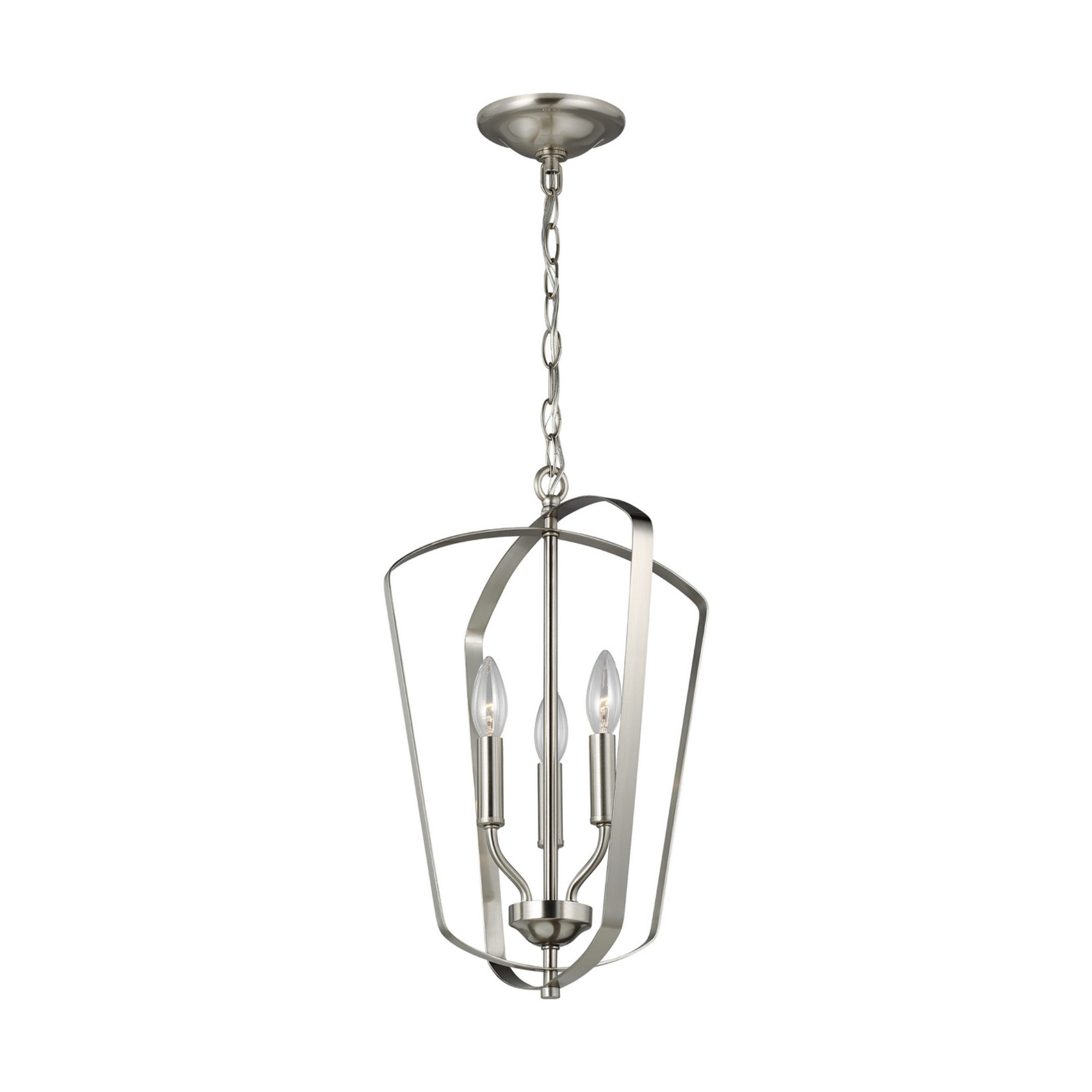 Romee 13" Small 3-Light Lantern, Brushed Nickel Finish - Bees Lighting