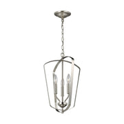 Romee 13" Small 3-Light LED Lantern, Brushed Nickel Finish - Bees Lighting