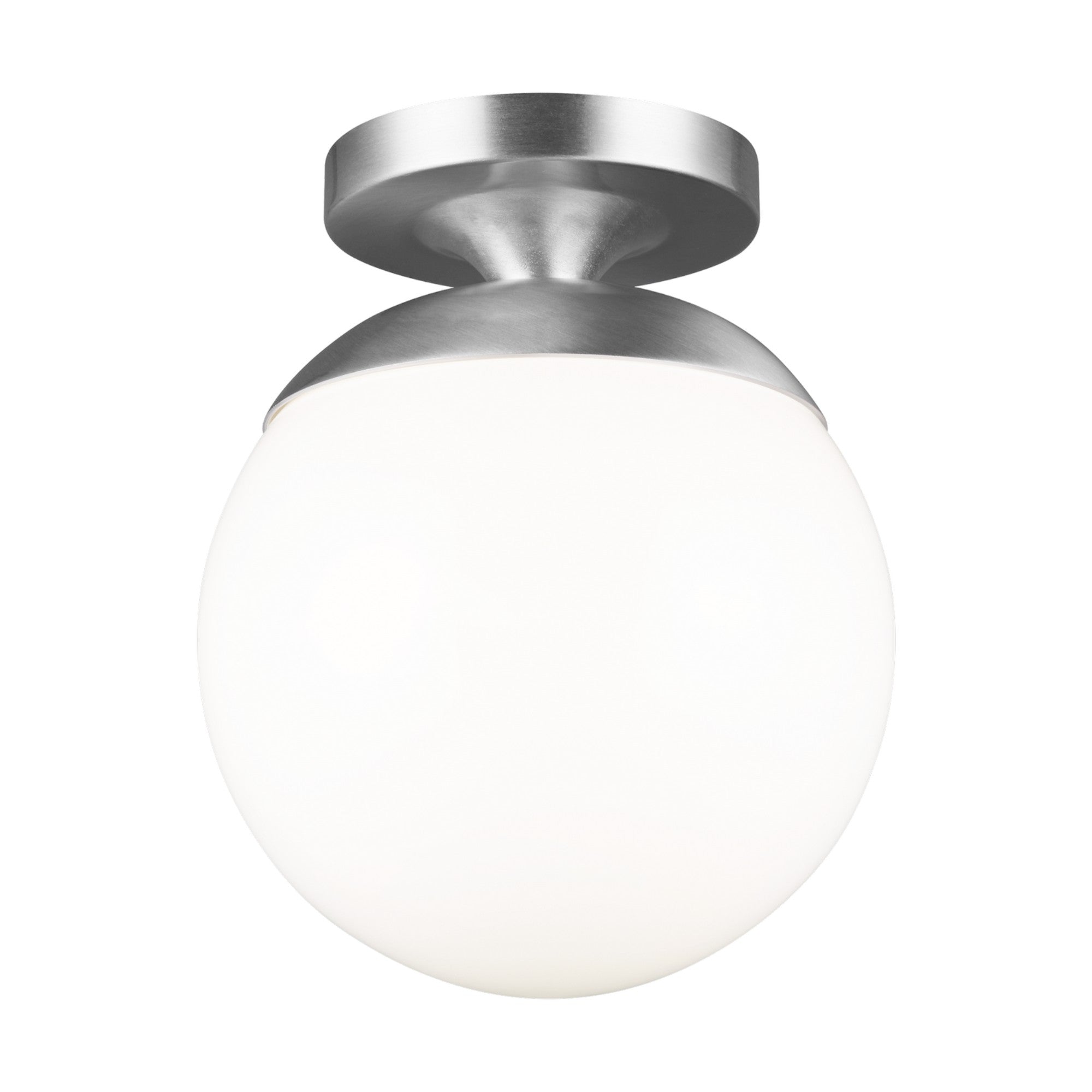 Leo Hanging Globe 10" Wall/Ceiling Semi-Flush Mount, Satin Aluminum Finish - Bees Lighting