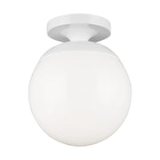 Leo Hanging Globe 10" Wall/Ceiling Semi-Flush Mount, White Finish - Bees Lighting