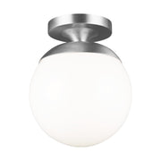Leo Hanging Globe 10" LED Wall/Ceiling Semi-Flush Mount, Satin Aluminum Finish - Bees Lighting