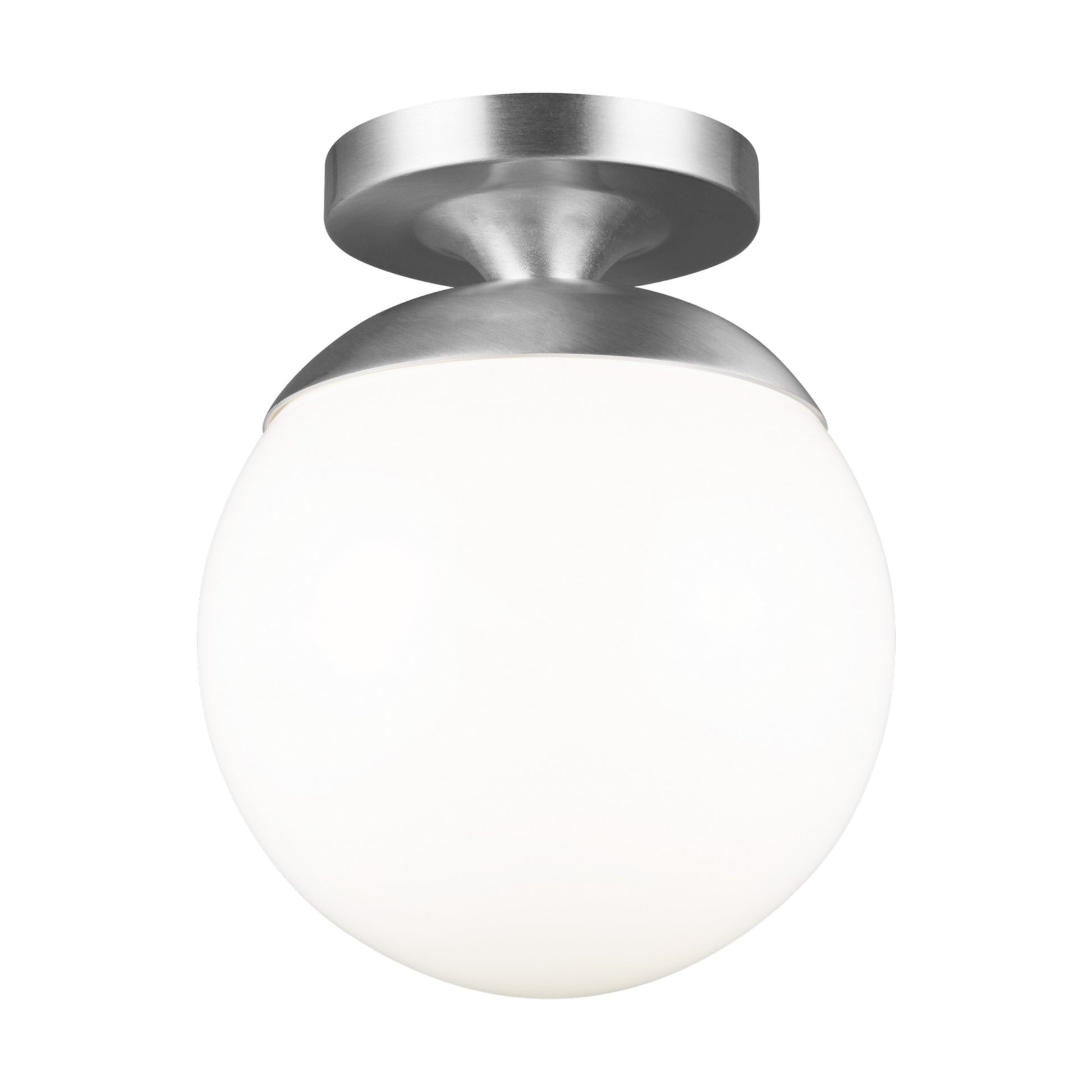 Leo Hanging Globe 10" LED Wall/Ceiling Semi-Flush Mount, Satin Aluminum Finish - Bees Lighting