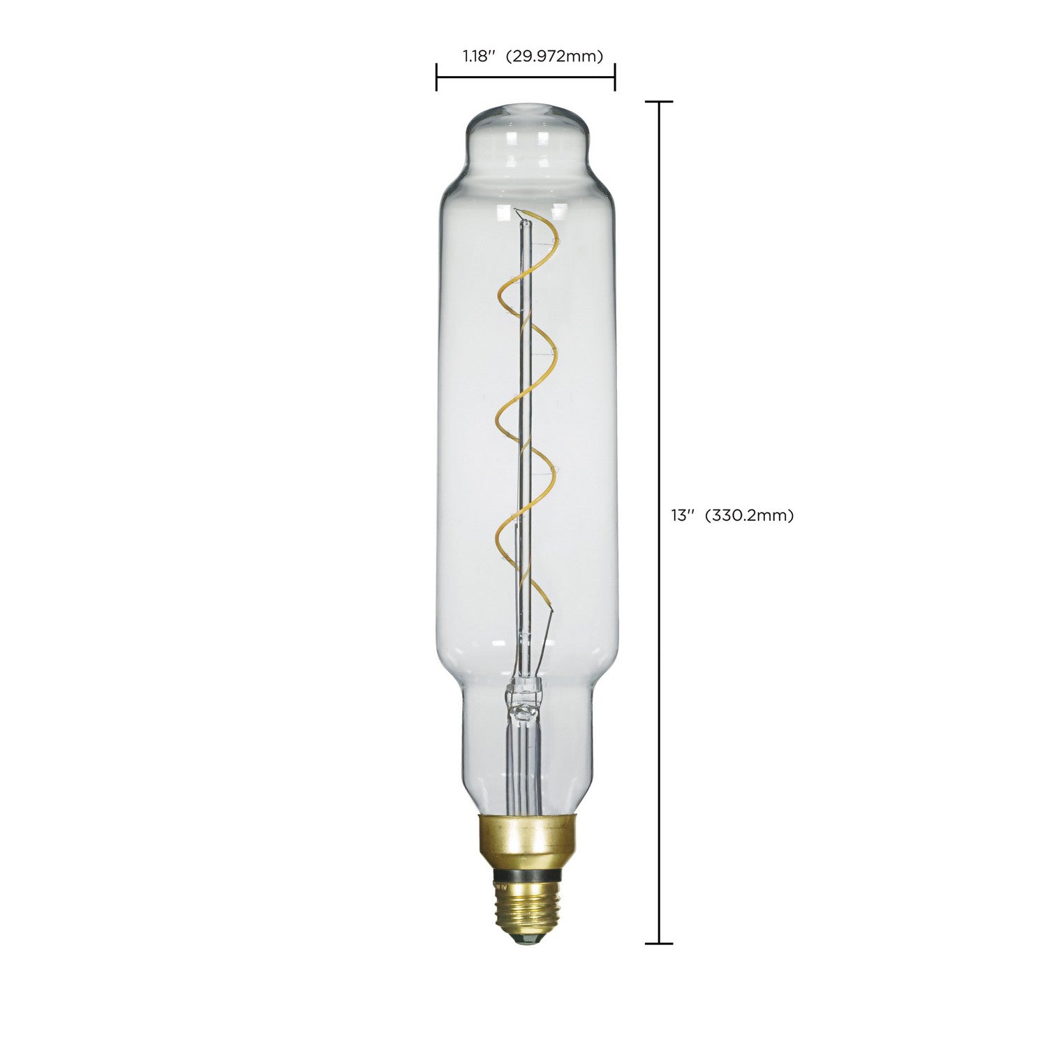 T24 Spiral Vintage LED Bulb, 4 Watts, 200 Lumens, 2100K, E26 Medium Base, Clear Finish - Bees Lighting